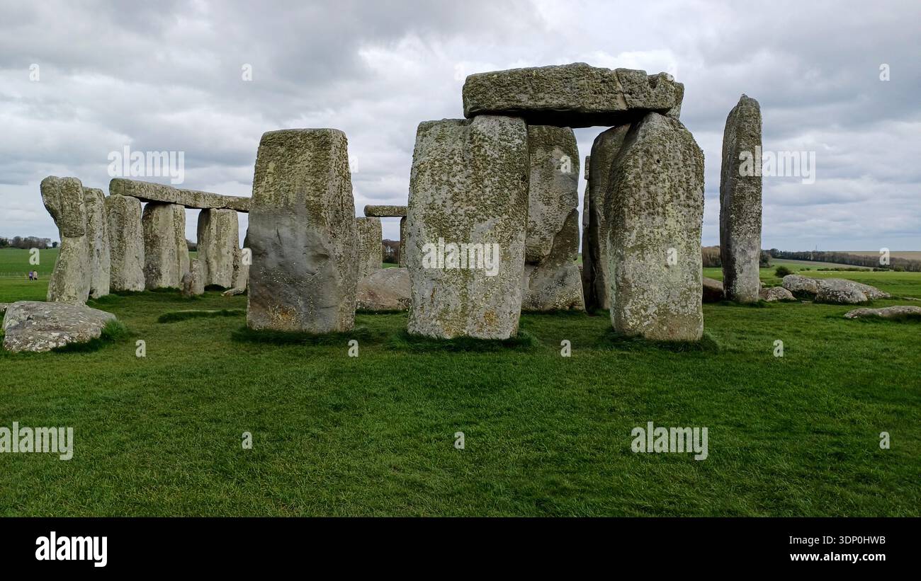 Stonehenge monument préhistorique du cercle de pierre en Angleterre Banque D'Images