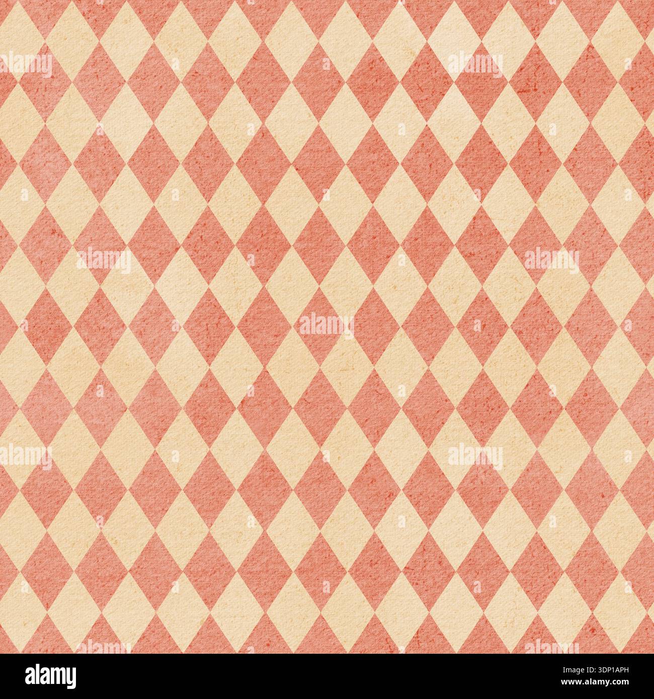 Motif de losange sans couture aquarelle. Ornement géométrique en diamant pour textile, impression, emballage et papier peint. Décor rétro de carnaval et de cirque. Banque D'Images