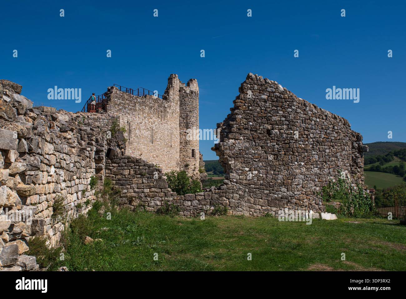 Château médiéval de Penne perché sur un rocher Banque D'Images