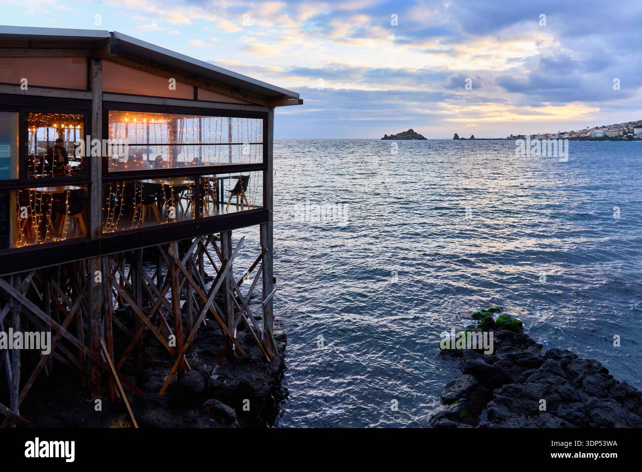 Al Mulino, Restaurant, Capo Mulini, Catane, Sicile, Italie Banque D'Images