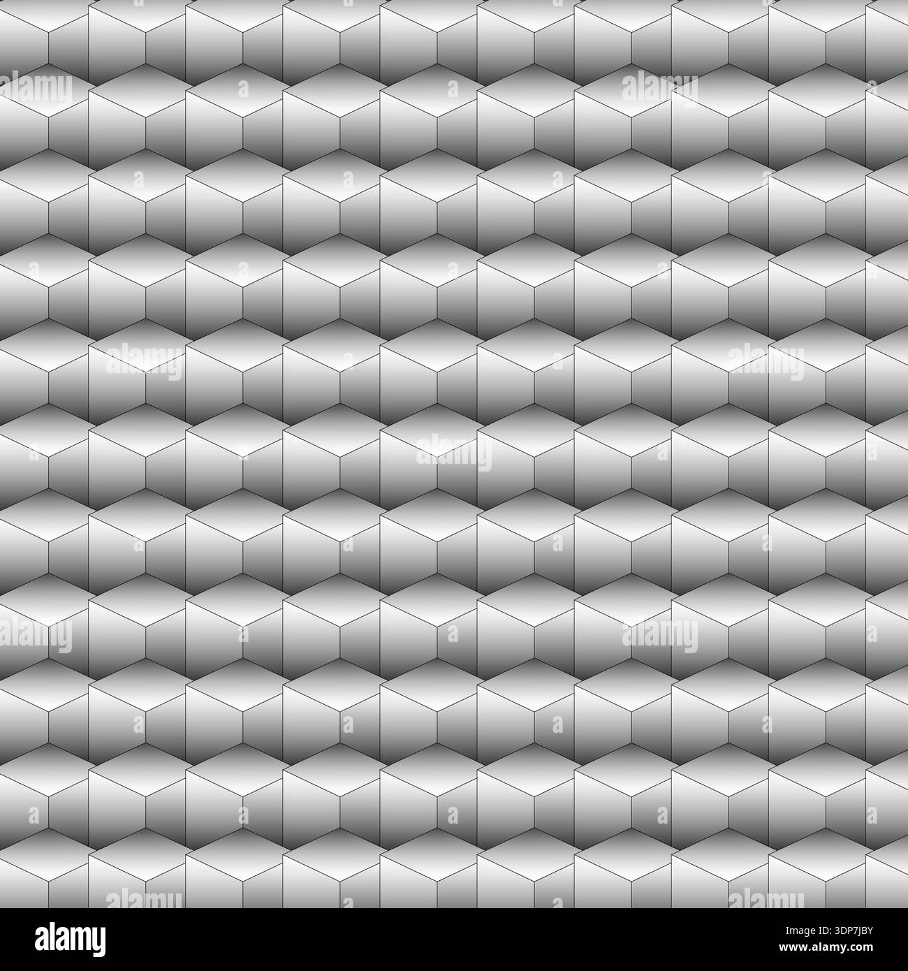 Conception de motif de cube hexagonal 3D géométrique monochromatique Illustration de Vecteur