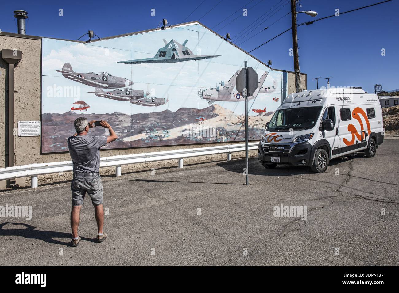 Stealth Stealth Stealth Bomber Wall mural, Tonopah, Nevada, États-Unis Banque D'Images