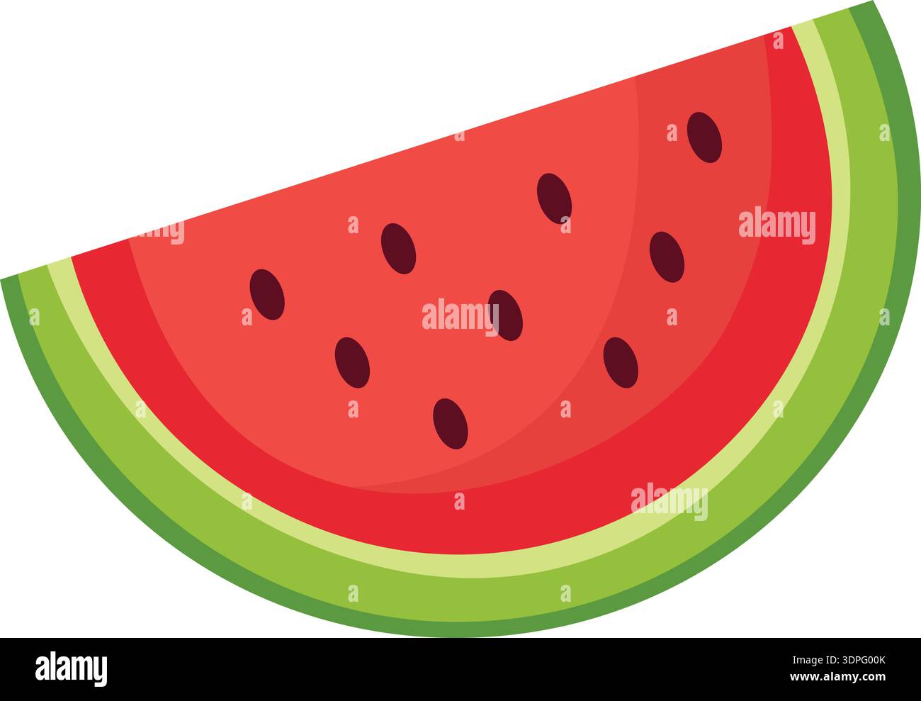 Fruits de pastèque, fruits verts, tranches de pastèque, illustration de fruits, pastèque mûre, pastèque entière Illustration de Vecteur