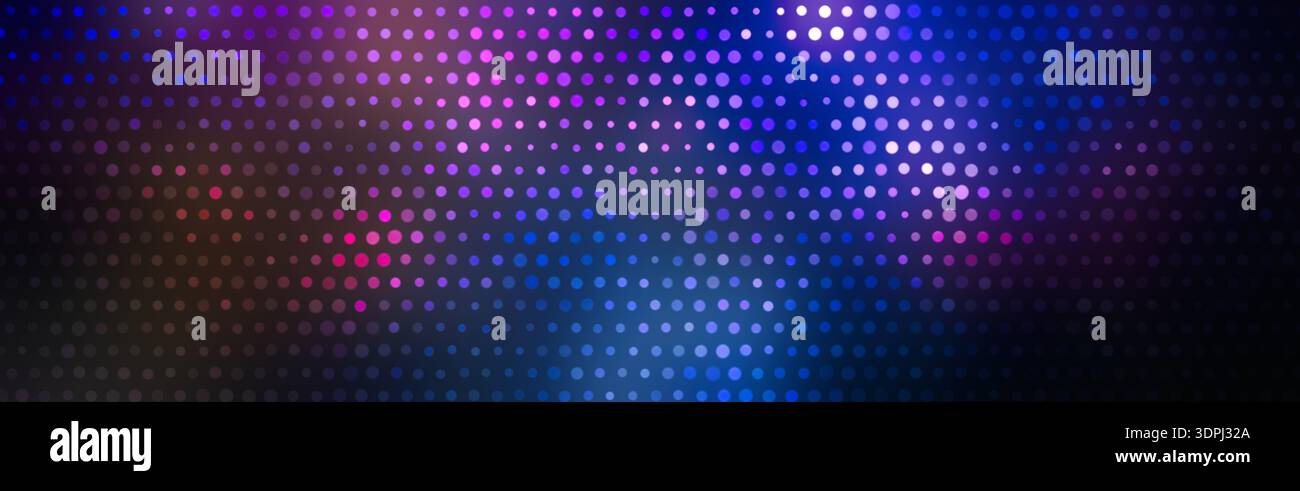 Fond abstrait coloré de points de demi-teinte néon avec une lumière dégradée éclatante et une texture numérique vibrante, idéal pour le design moderne, les thèmes de technologie, w Banque D'Images