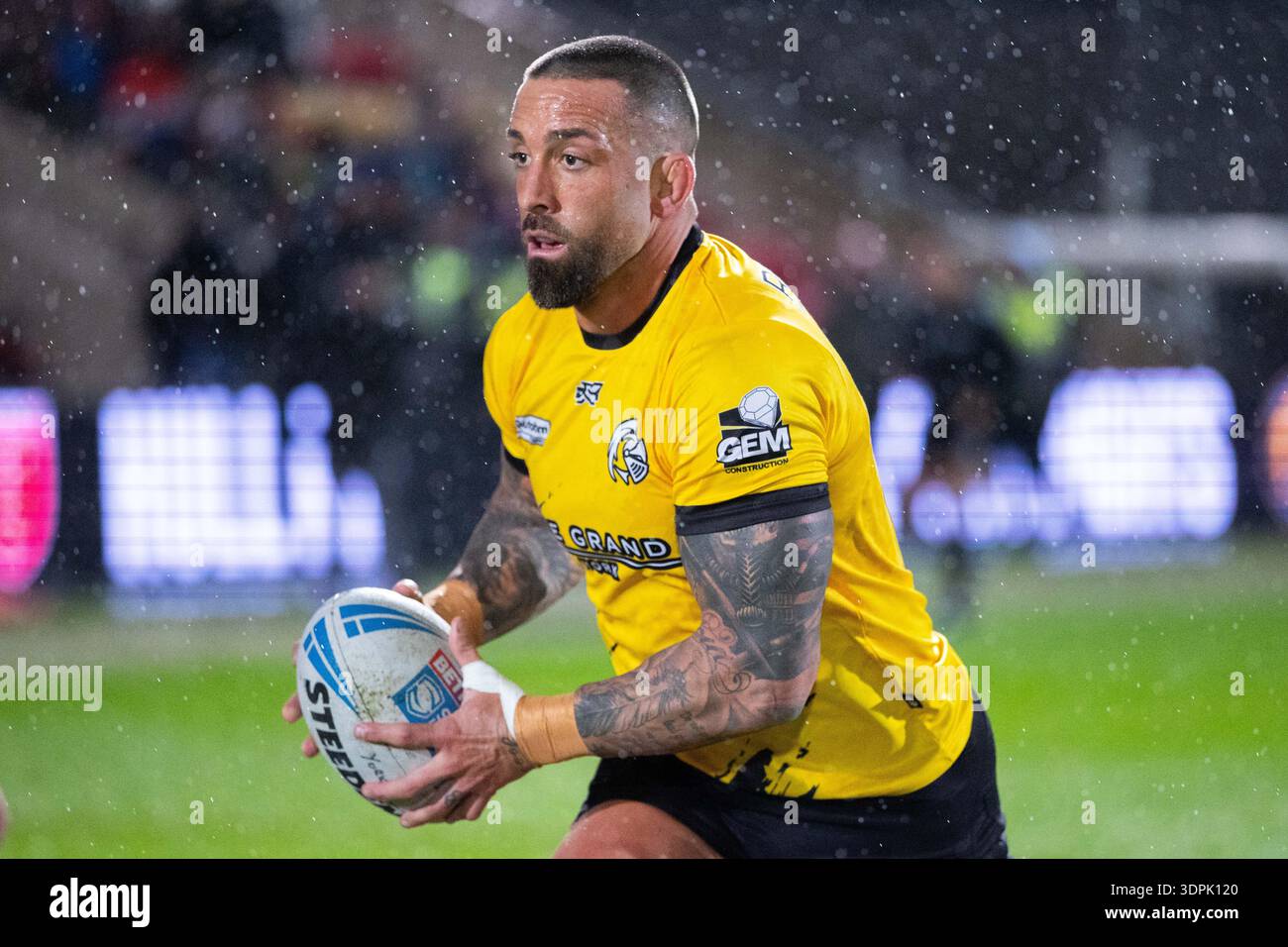 12-02-2026, York Community Stadium , York York York Knights vs Hull KR Paul Vaughan de York Knights Warming Up Banque D'Images