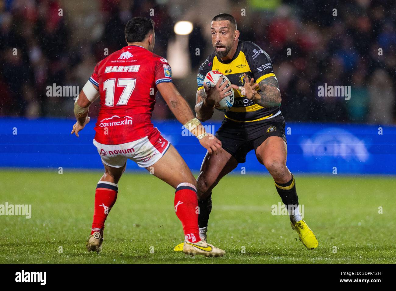 12-02-2026, York Community Stadium , York York York Knights vs Hull KR Paul Vaughan des York Knights en action pendant le match Banque D'Images