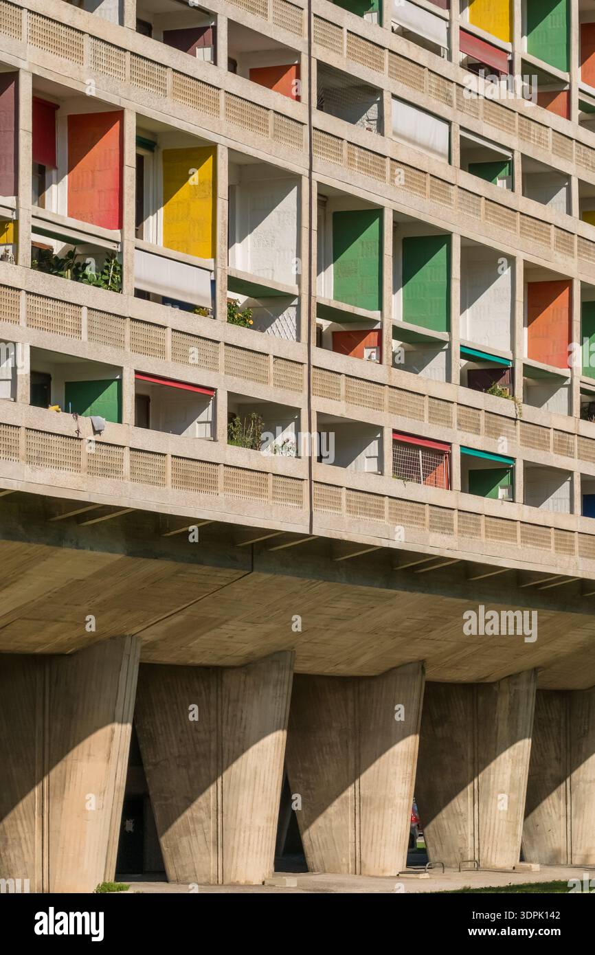 Bâtiment de l'unité d'habitation par le Corbusier à Marseille Banque D'Images