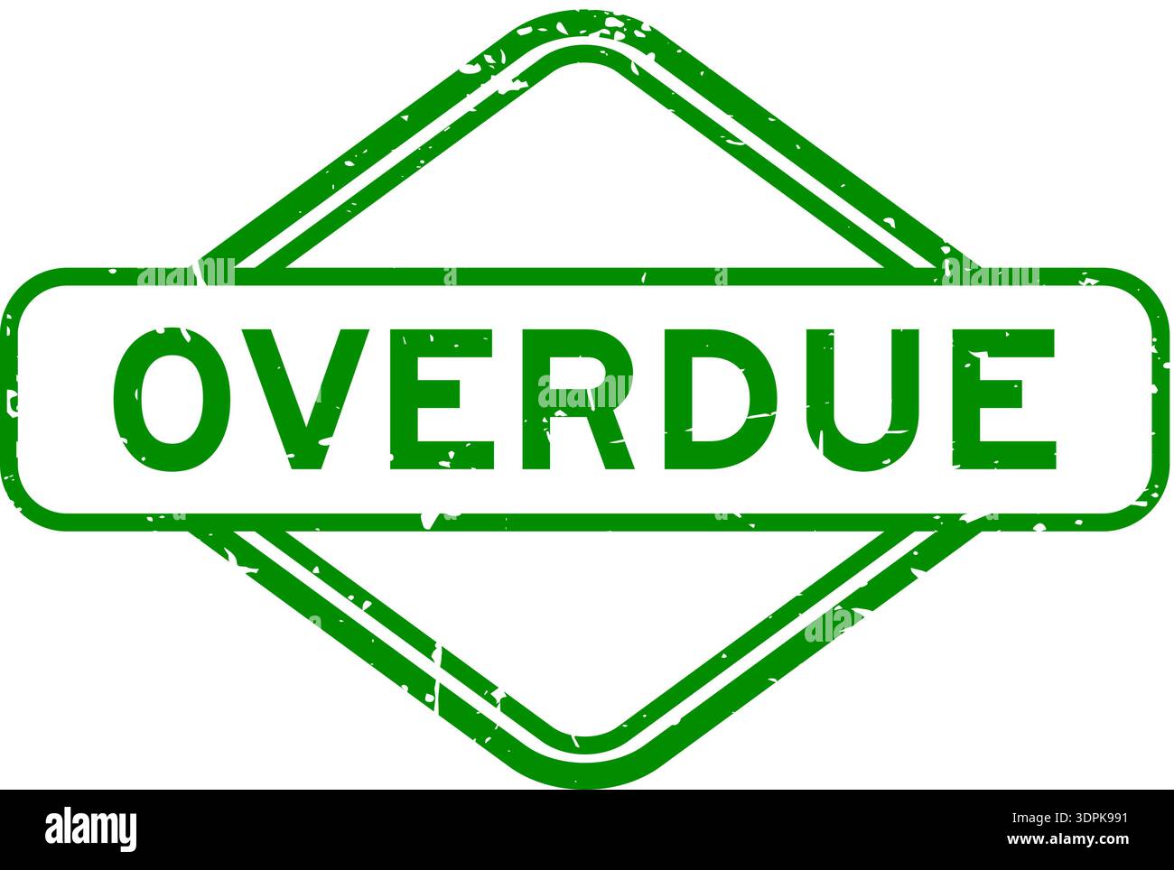 Grunge vert en retard mot caoutchouc cachet sur fond blanc Illustration de Vecteur