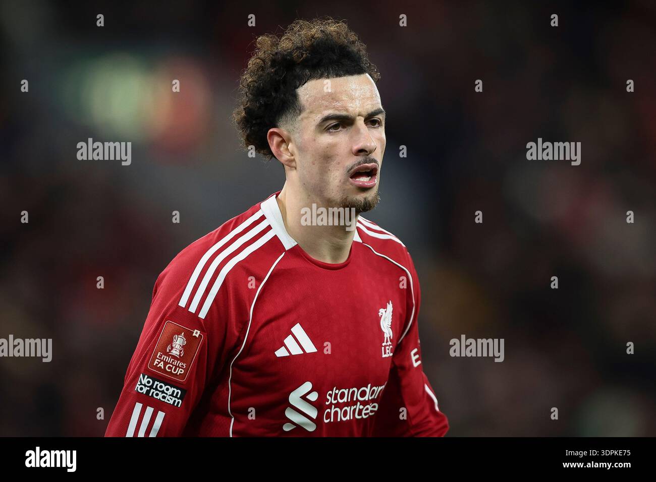 Curtis Jones de Liverpool lors du Liverpool v Brighton & Hove Albion Emirates FA Cup 4th Round match à Anfield, Liverpool, Angleterre le 14 février 2026 crédit : Ian Stephen/Every second Media crédit : Every second Media/Alamy Live News Banque D'Images