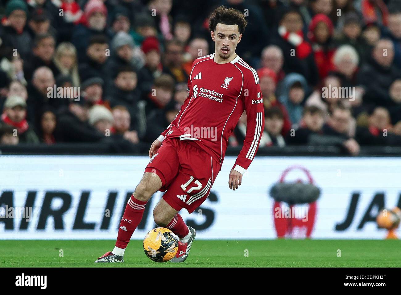 Curtis Jones de Liverpool lors du Liverpool v Brighton & Hove Albion Emirates FA Cup 4th Round match à Anfield, Liverpool, Angleterre le 14 février 2026 crédit : Ian Stephen/Every second Media crédit : Every second Media/Alamy Live News Banque D'Images