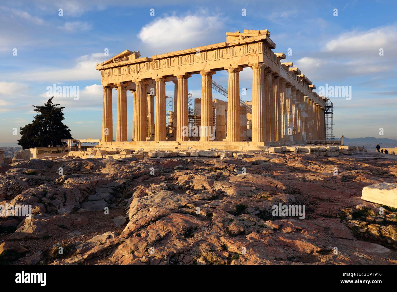 Athènes - Le Parthénon sur l'Acropole au lever du soleil en Grèce Banque D'Images