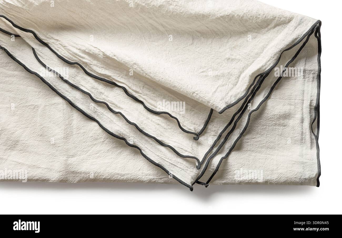 nappe en coton froissé plié vue de dessus Banque D'Images