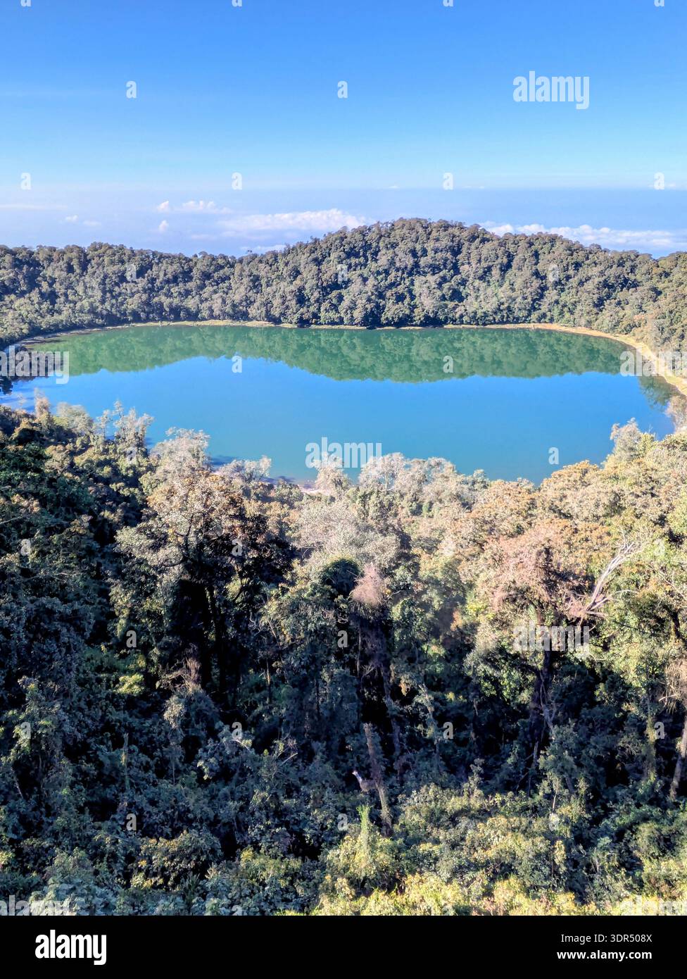 Vue aérienne du lac Chicabal Banque D'Images