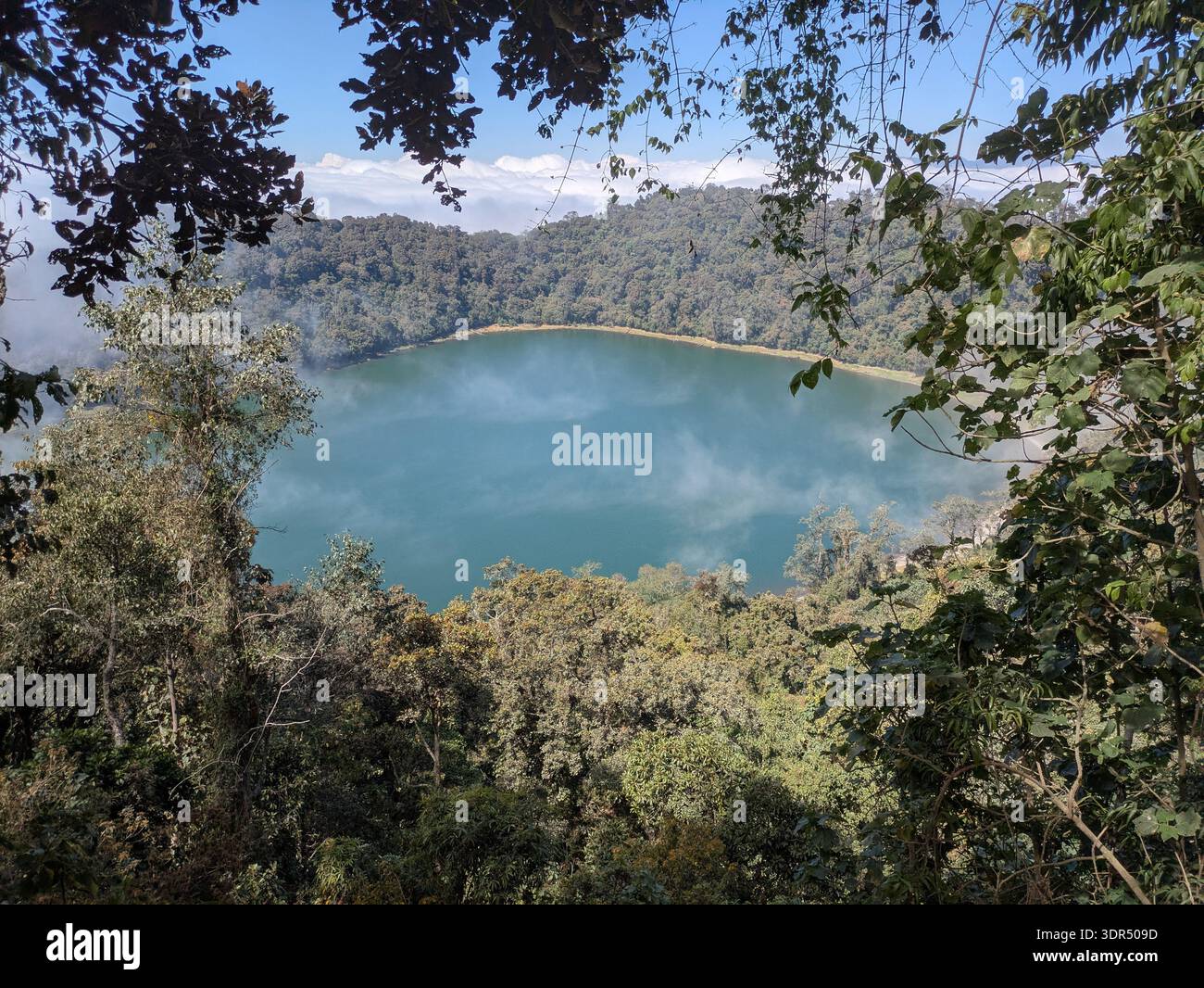 Vue sur le lac Chicobal Banque D'Images
