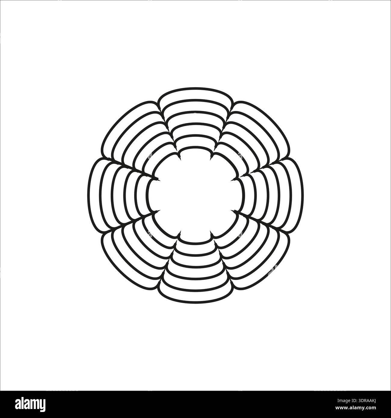 Mandalas circulaires complexes. Vecteur géométrique de fleur. Ornement oriental traditionnel. Contour méditatif symétrique. Illustration de Vecteur