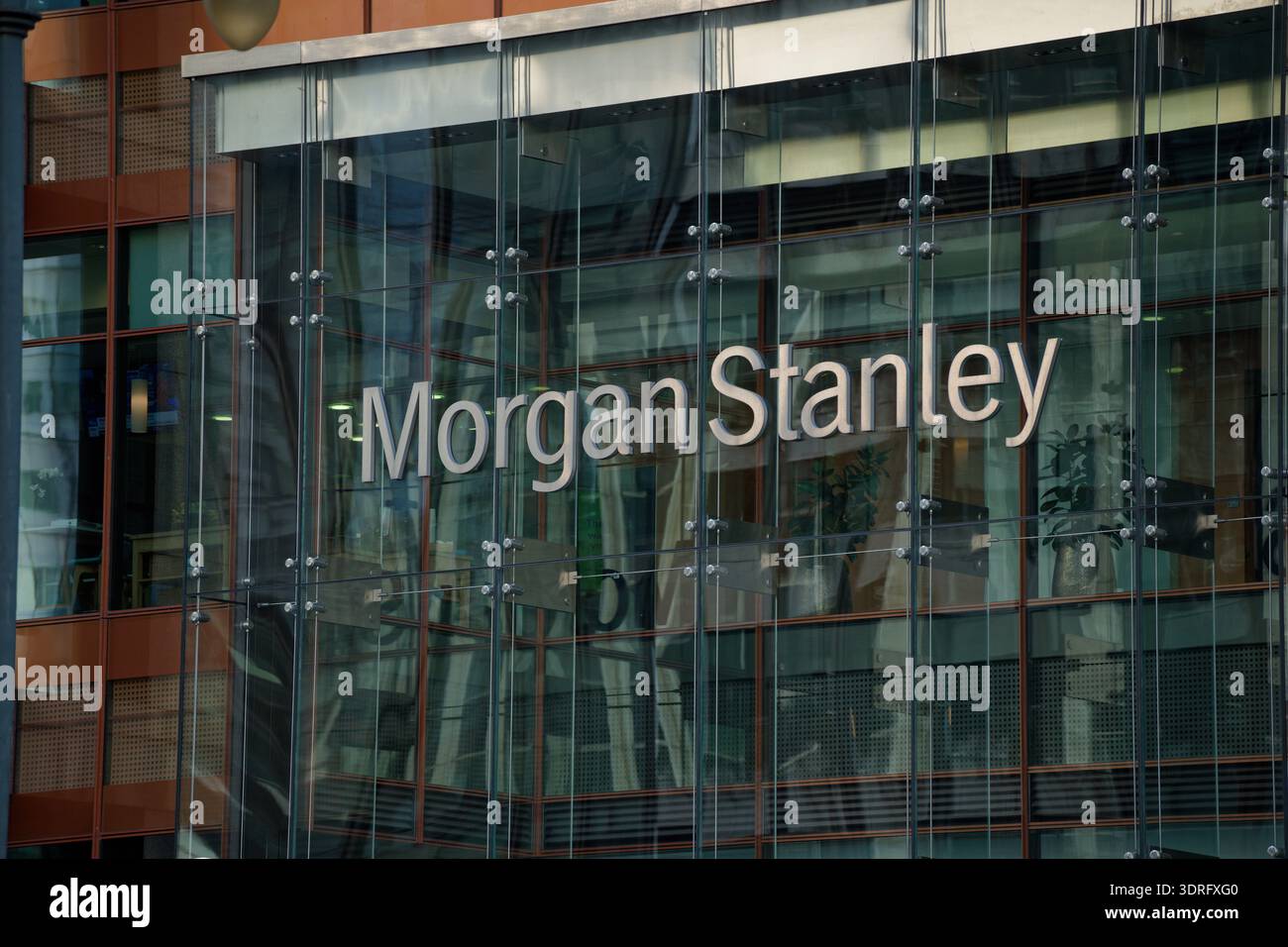 Morgan Stanley bureaux à Canary Wharf, dans la région des Docklands de Londres. Banque D'Images