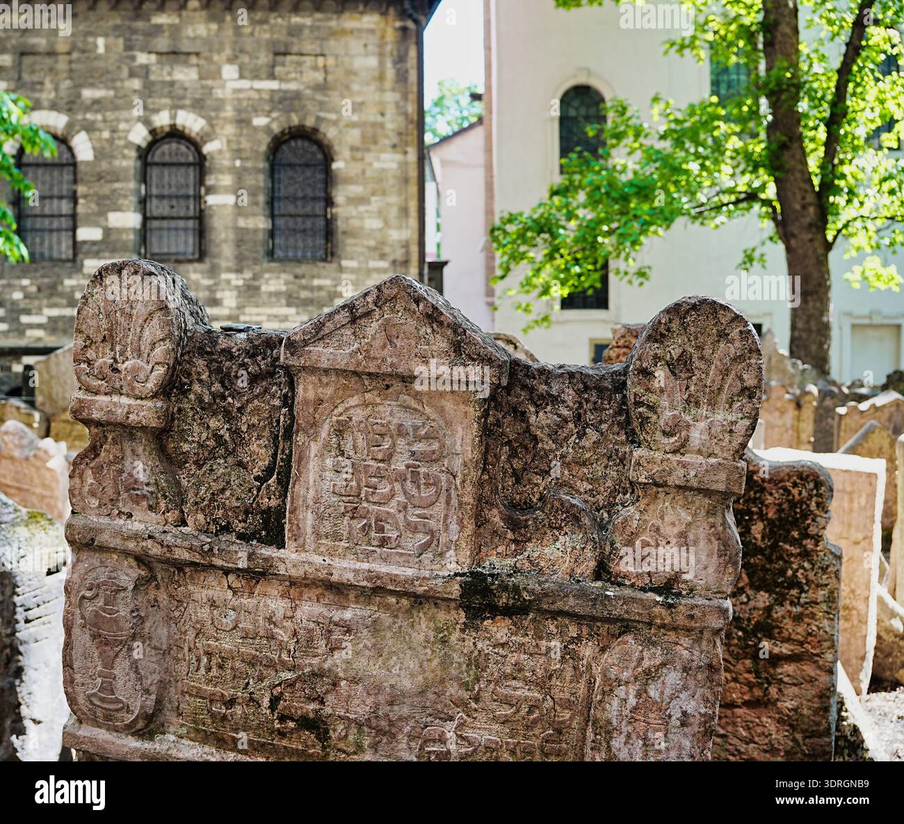 Cimetière juif de Prague, vieille ville, XVe-XVIIIe siècle Banque D'Images