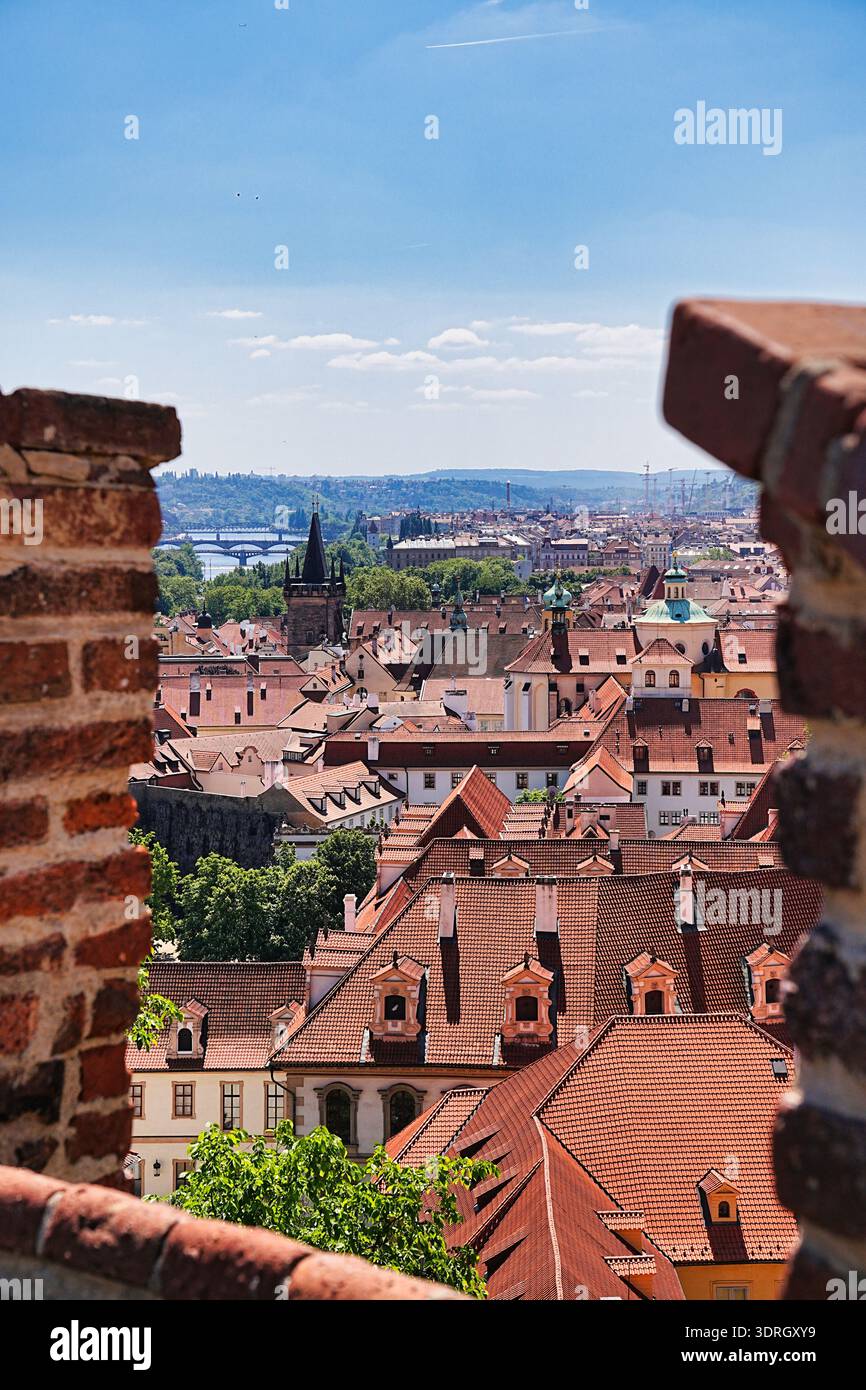 Vue de Prague depuis le château Banque D'Images