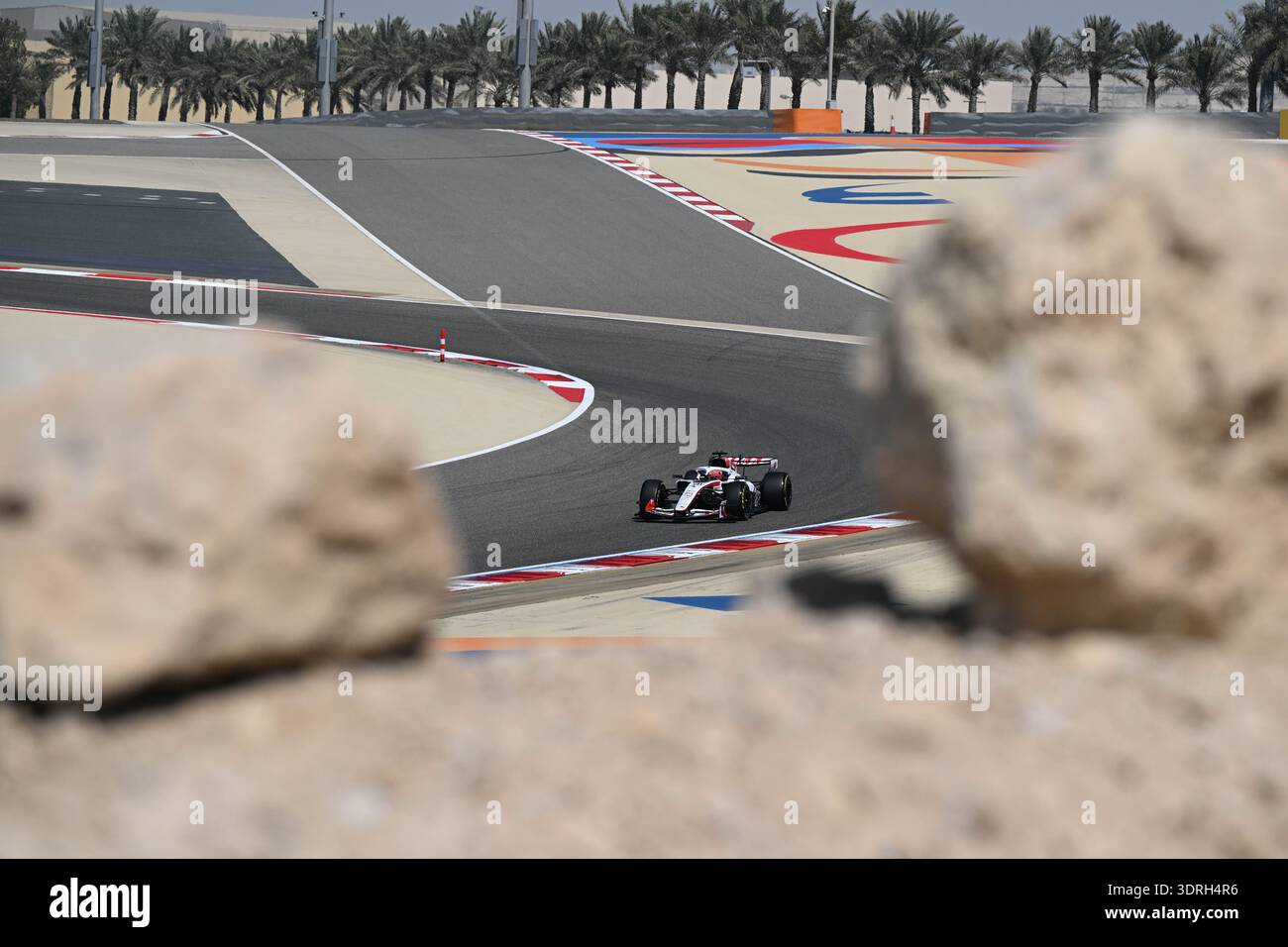 Bahreïn, Sakhir, 18 février 2026, Esteban Ocon, Haas Toyota, pendant les tests F1, Copyright : Marco Talluto/Alamy Live News Banque D'Images