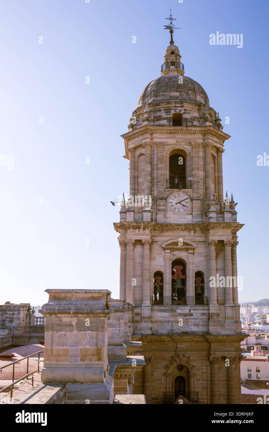 Vue panoramique sur le toit de la cathédrale de Malaga. Costa del sol. Malaga. Andalousie. Espagne. Banque D'Images