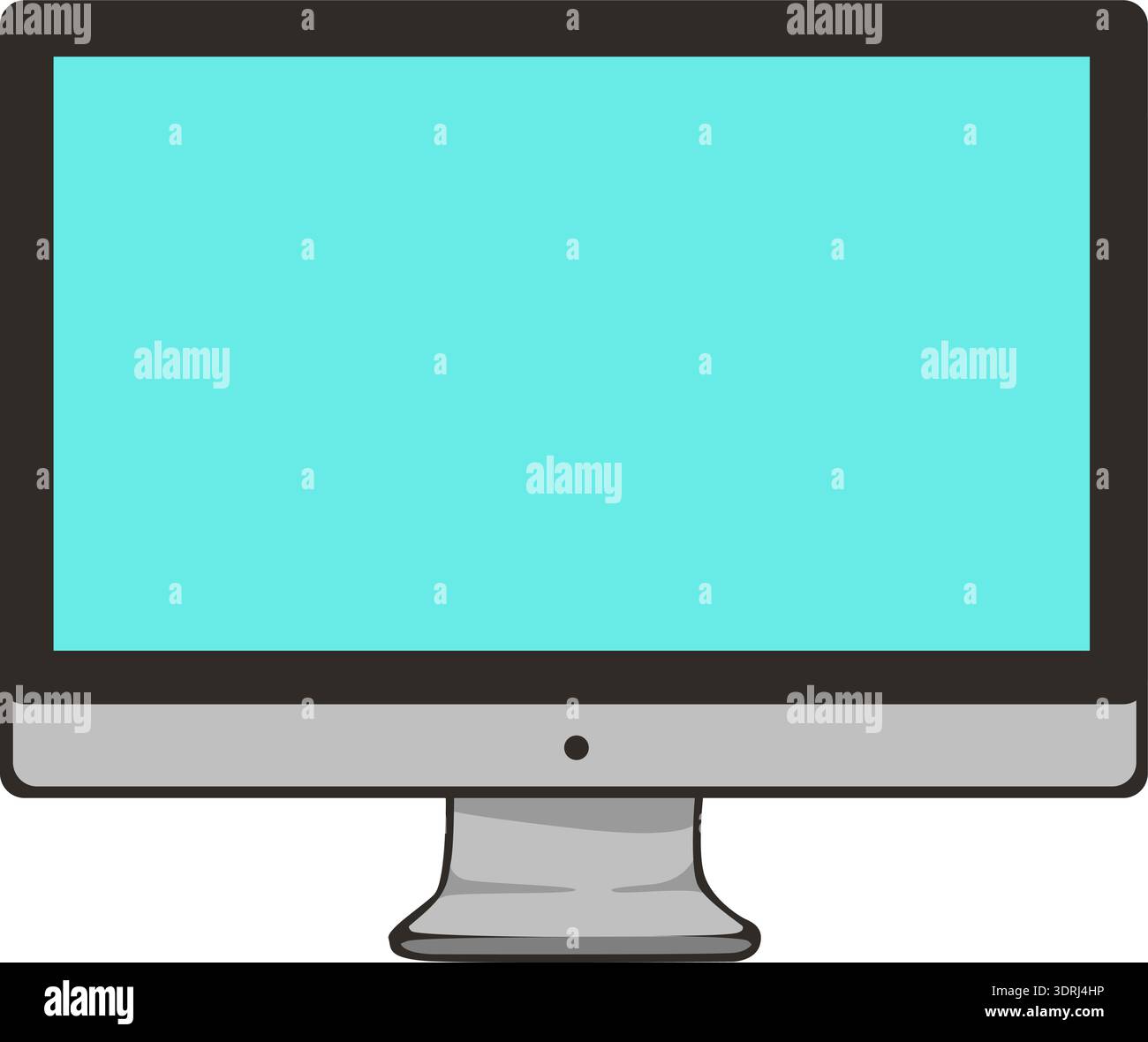 Écran d'écran d'ordinateur de bureau avec écran bleu Illustration de Vecteur