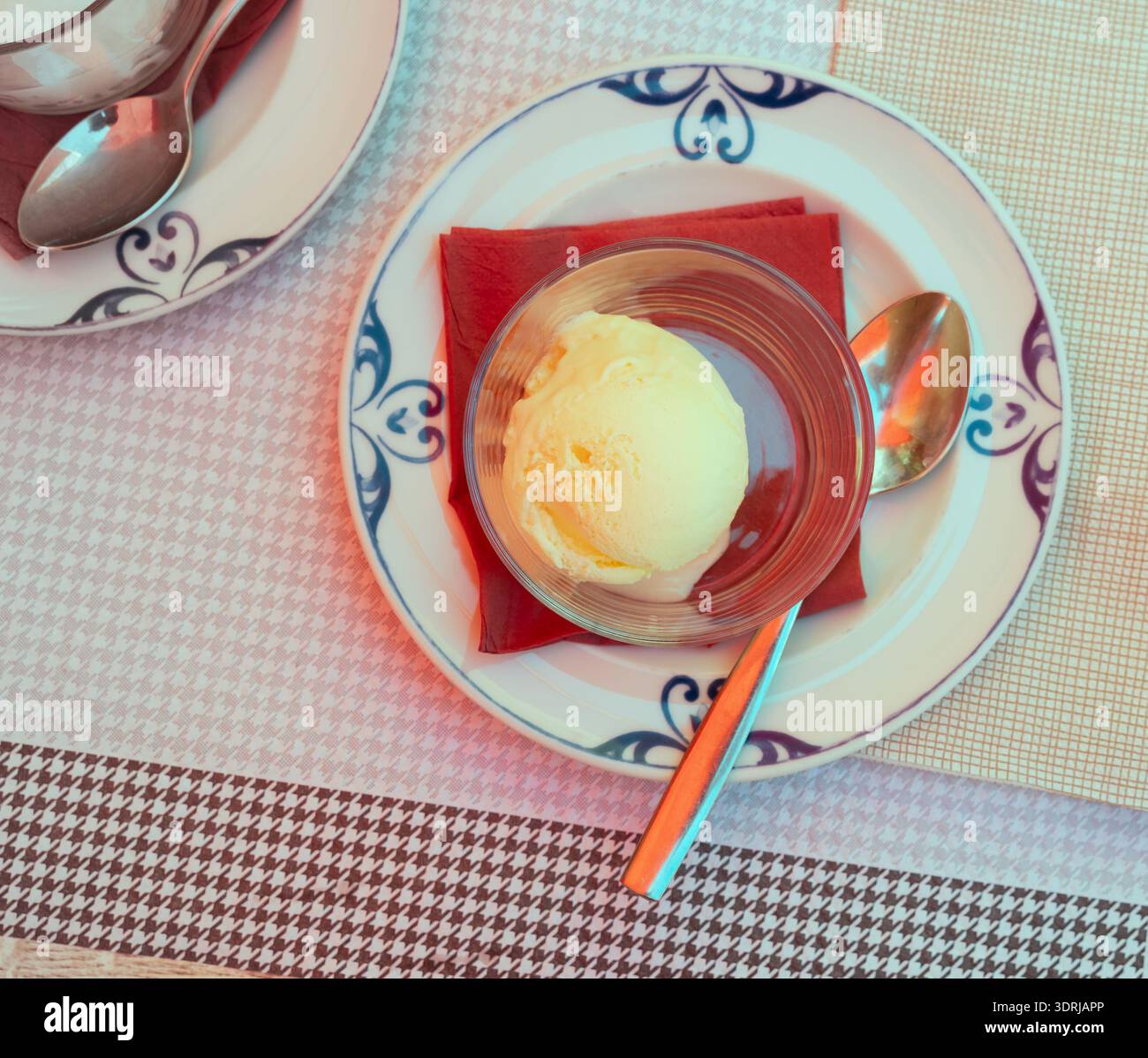crème glacée aromatisée à la vanille Banque D'Images