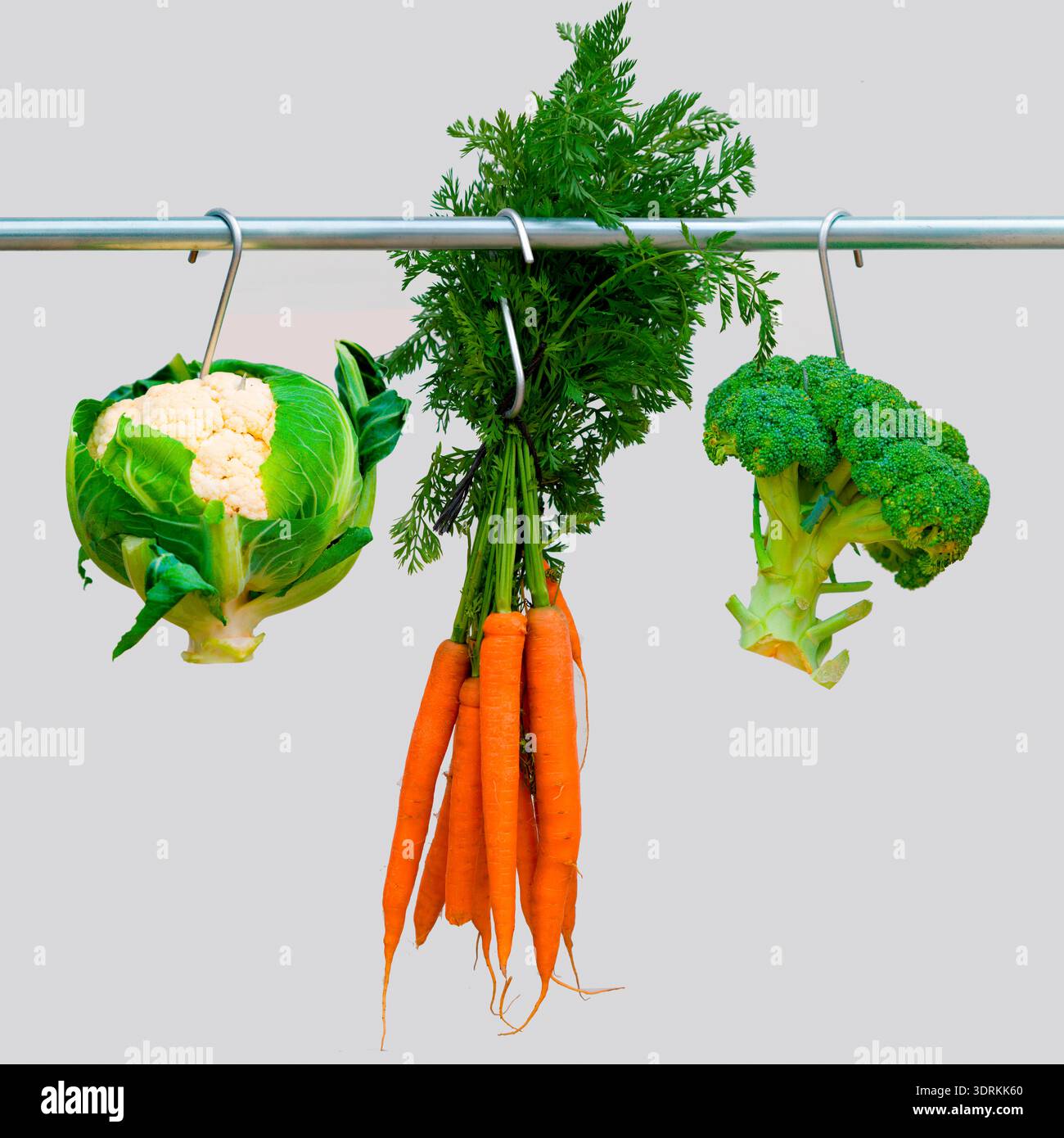 Légumes au lieu de viande, chou-fleur, carottes, bokkoli Banque D'Images