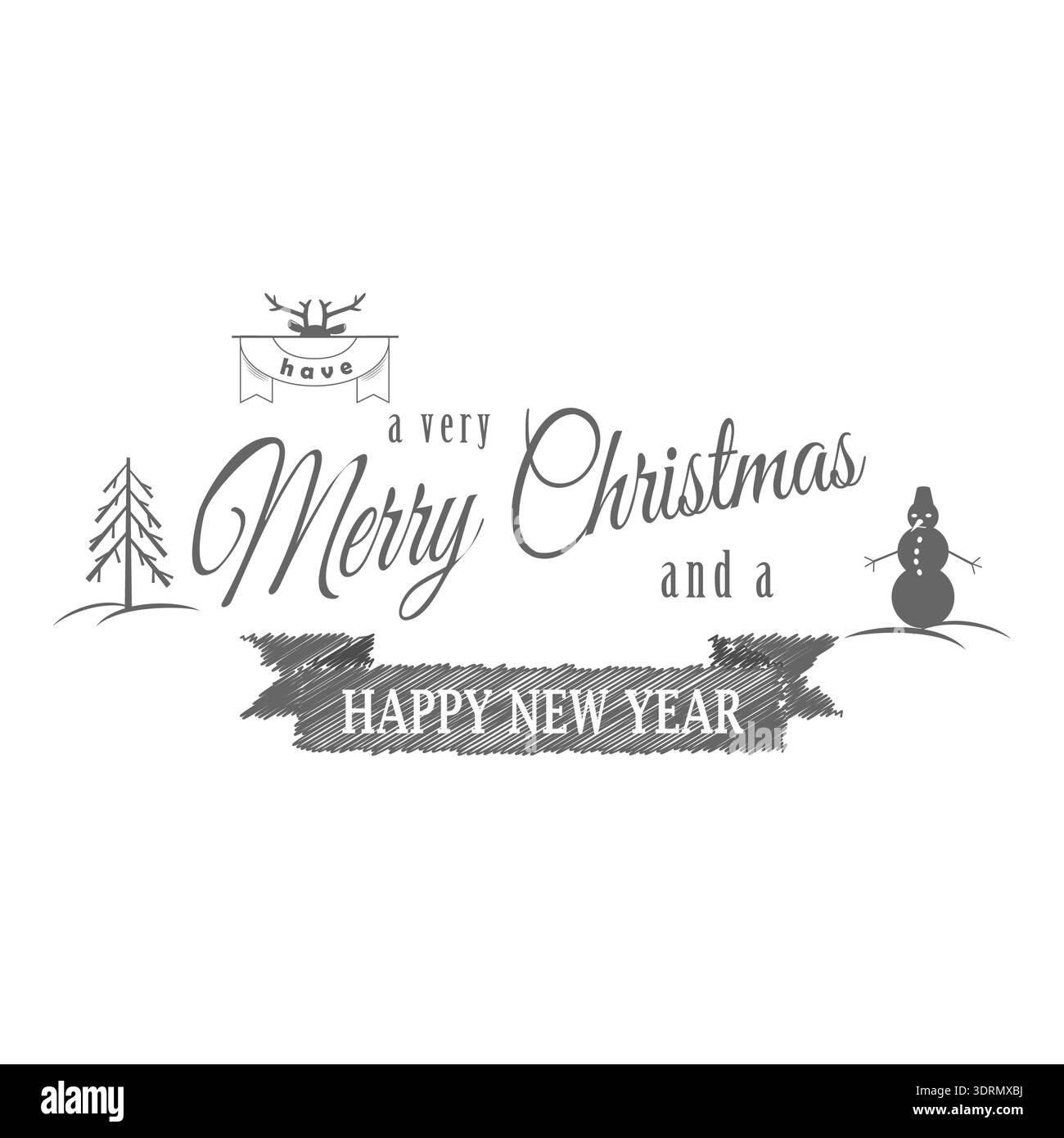 Joyeux Noël et bonne année Collection typographie.. Point 4 Banque D'Images