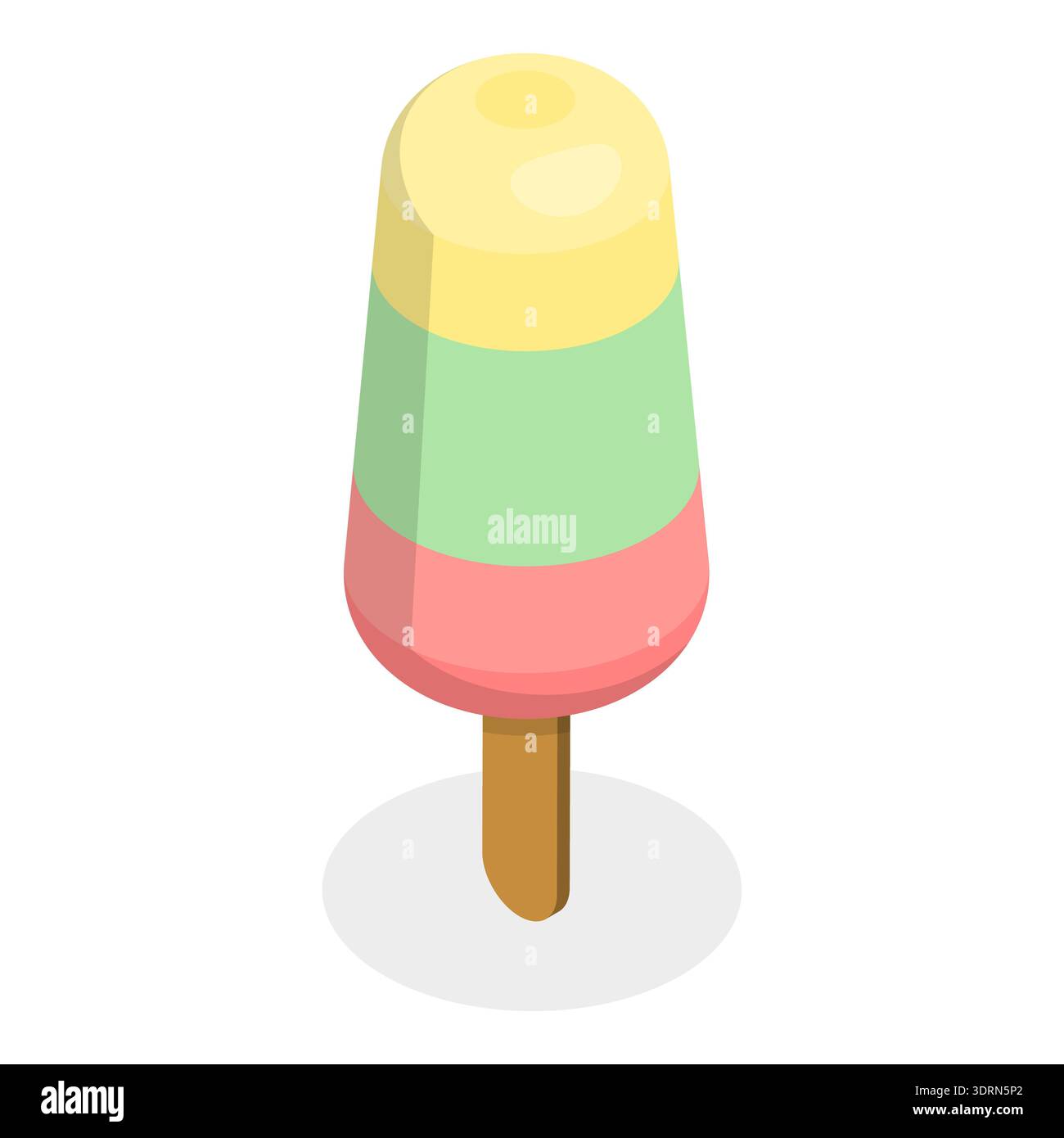 Ensemble vectoriel plat isométrique 3D de Popsicles Banque D'Images