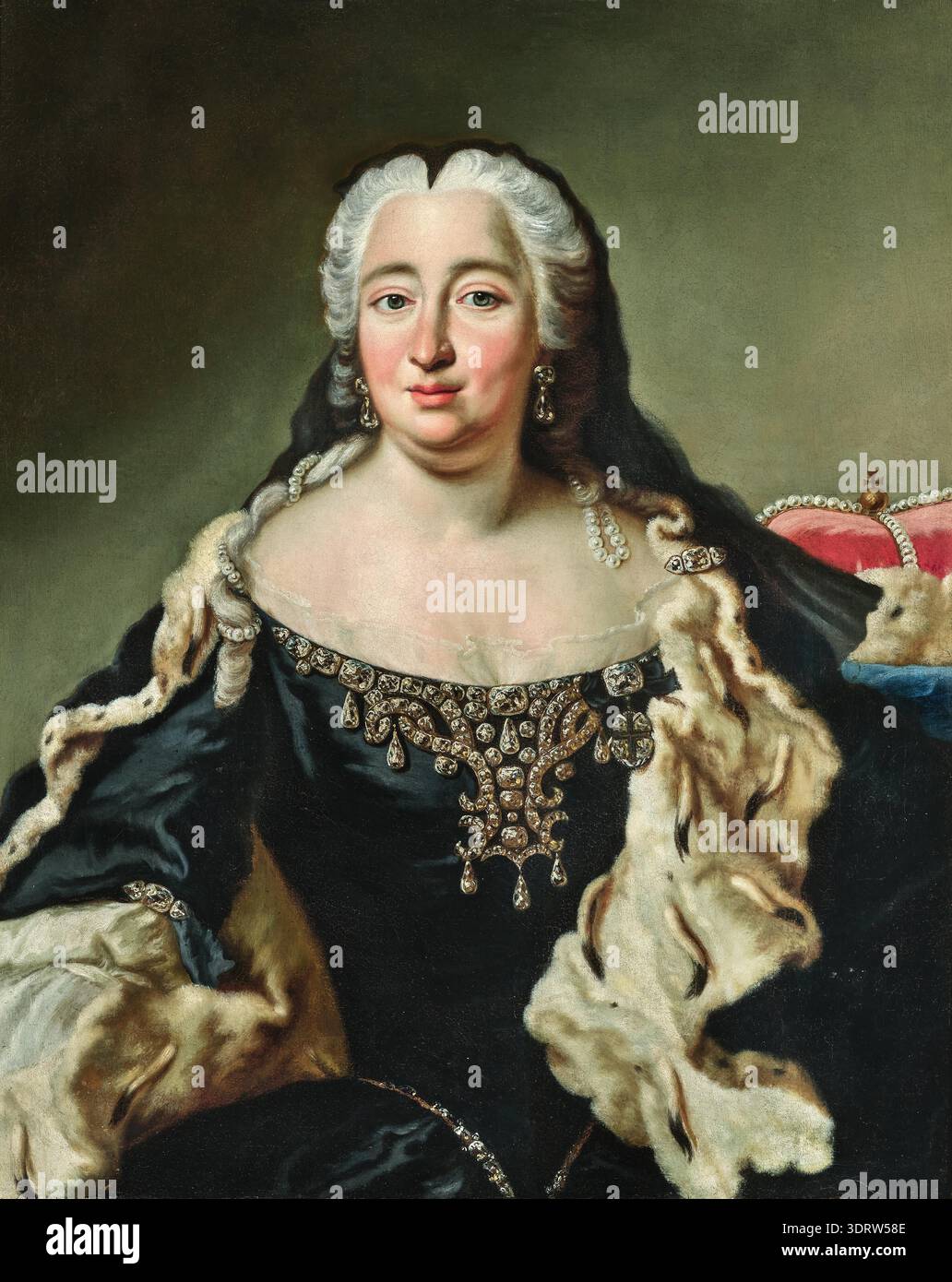 Marie Anne de Neubourg (1693-1751), comtesse Palatine de Neubourg et duchesse de Bavière, avec l'ordre de la Croix étoilée. Musée : COLLECTION PRIVÉE. Auteur : GEORGE DESMAREES. Banque D'Images