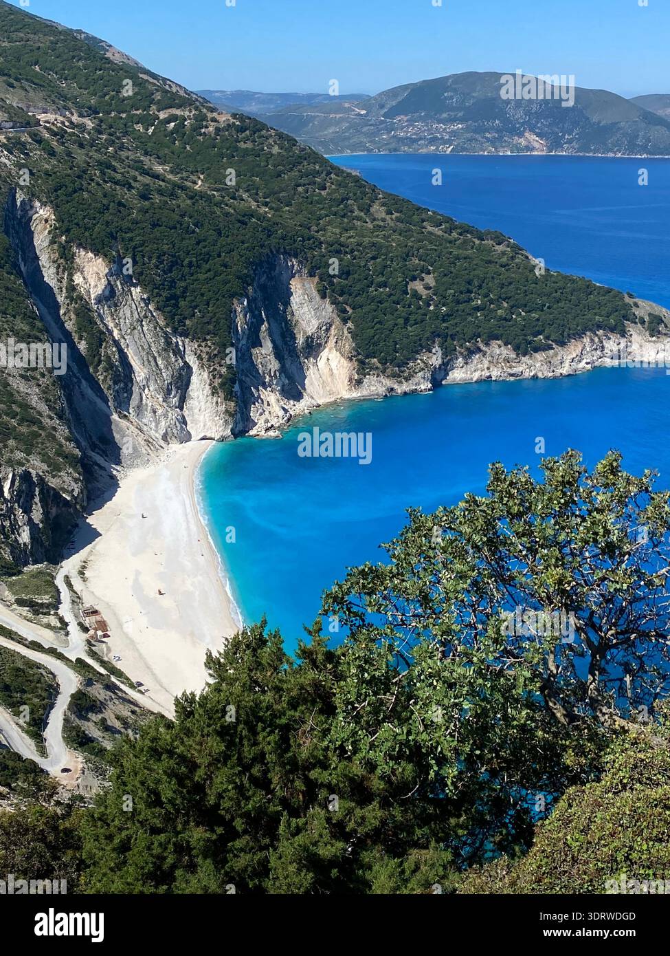 Plage de Myrtos, Kefalonia, Grèce Banque D'Images