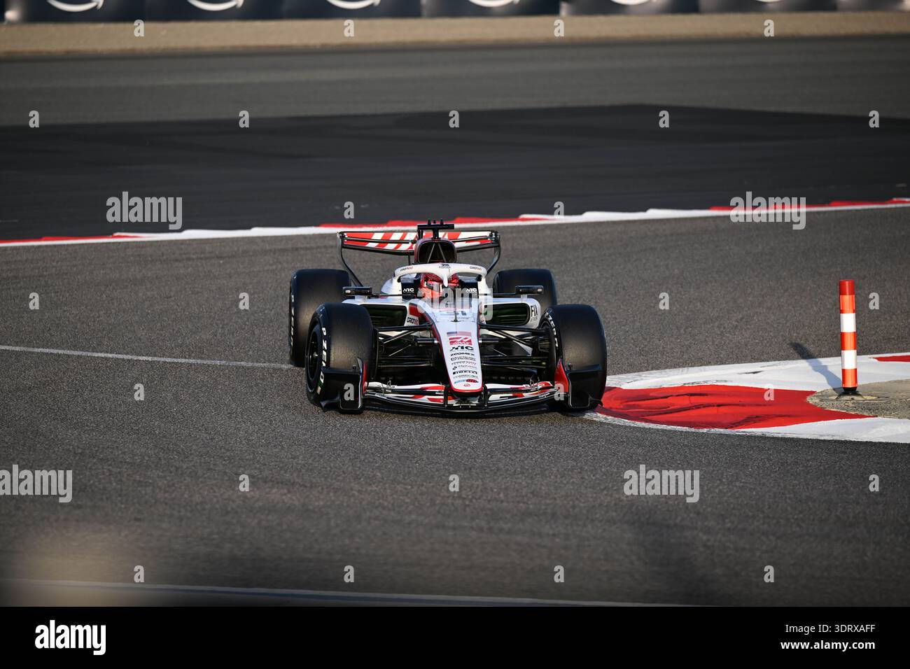 Bahreïn, Sakhir, 19 février 2026, Esteban Ocon, Haas Toyota, pendant les tests F1, Copyright : Marco Talluto/Alamy Live News Banque D'Images