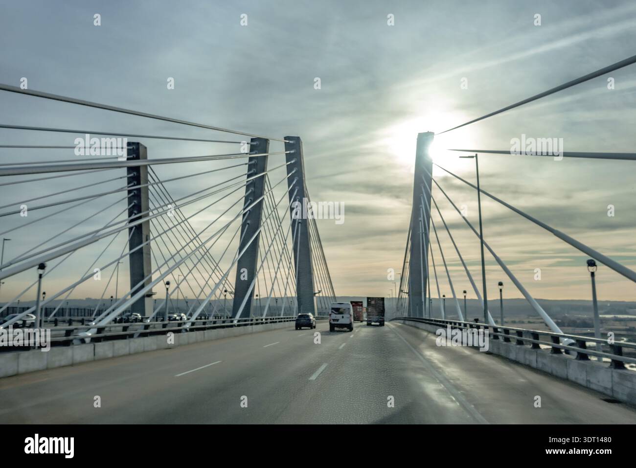 Pont Tappan Zee en face de la rivière Hudson Banque D'Images