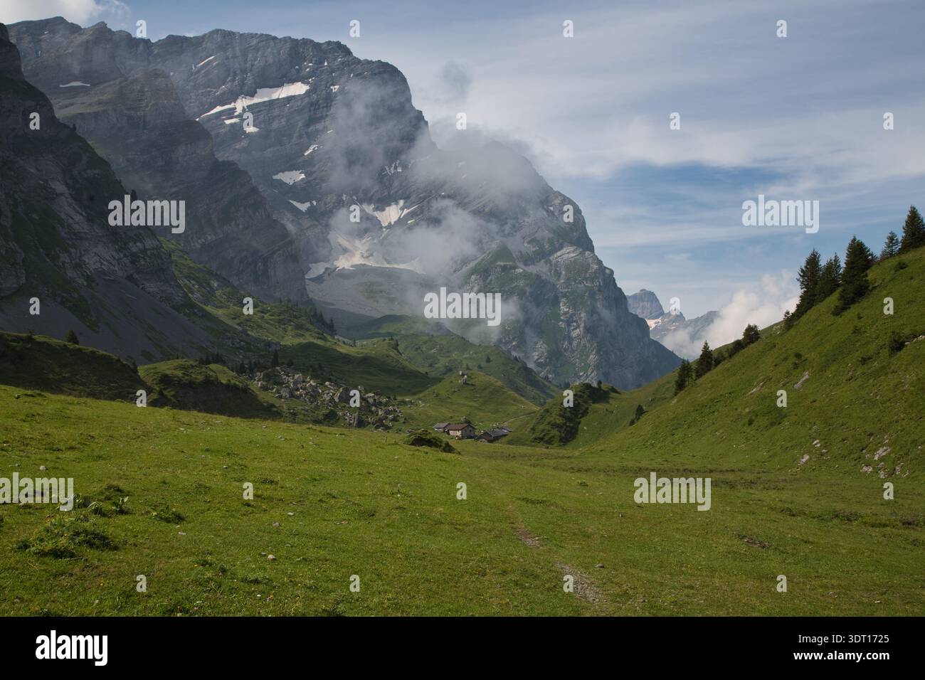 Superbe paysage montagneux à Derborence, Suisse, mettant en valeur la beauté de la nature. Banque D'Images