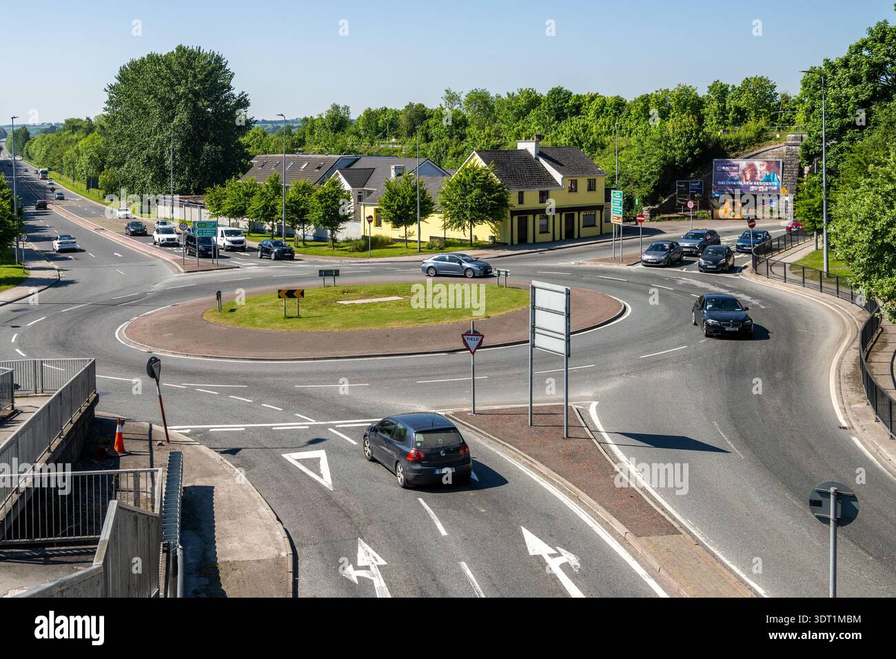Rond-point de Mallow sur la N20 à Mallow, Comté de Cork, Irlande. Banque D'Images