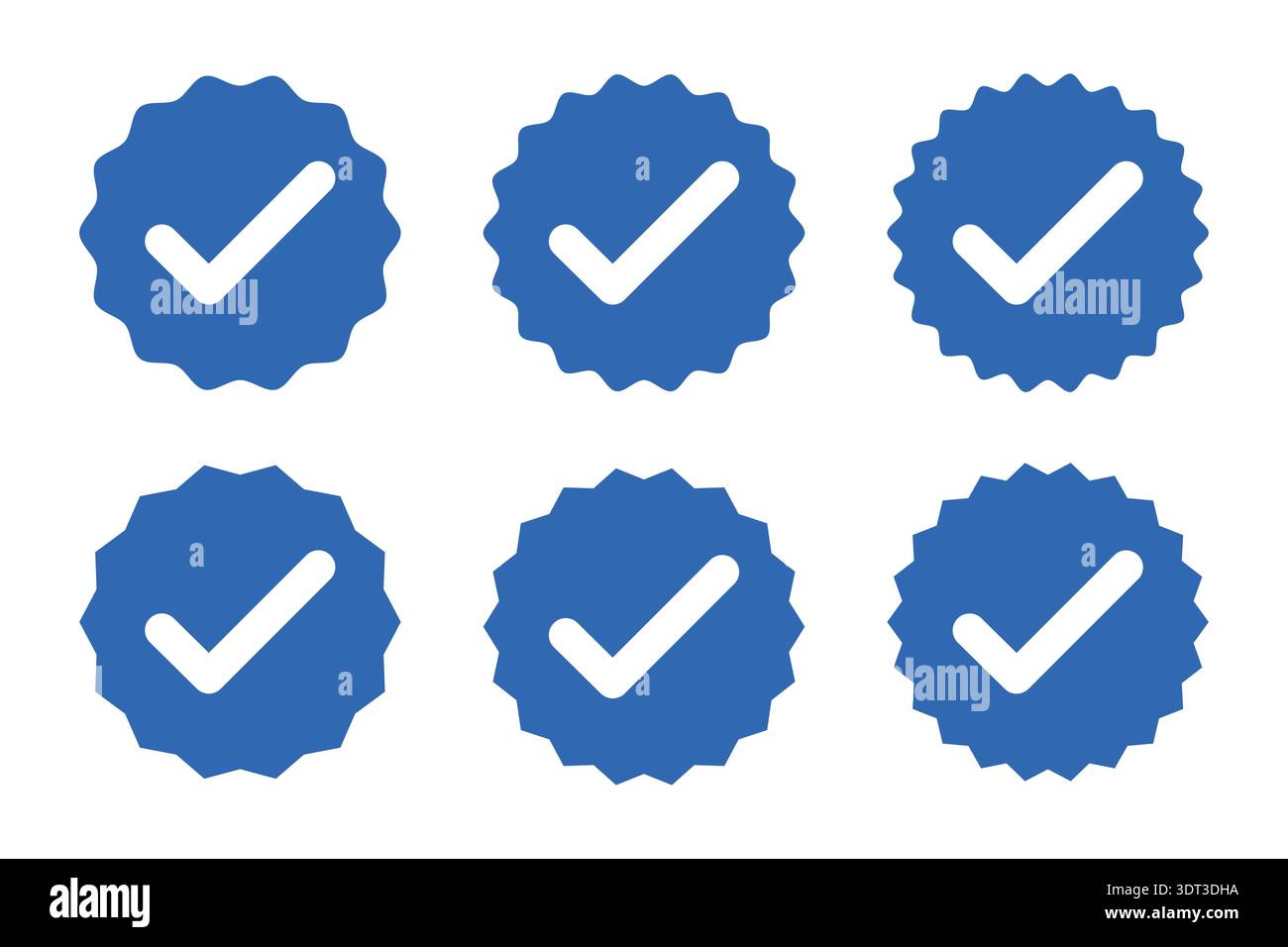 Collection d'illustration stock de badge Vector Blue vérifié Illustration de Vecteur