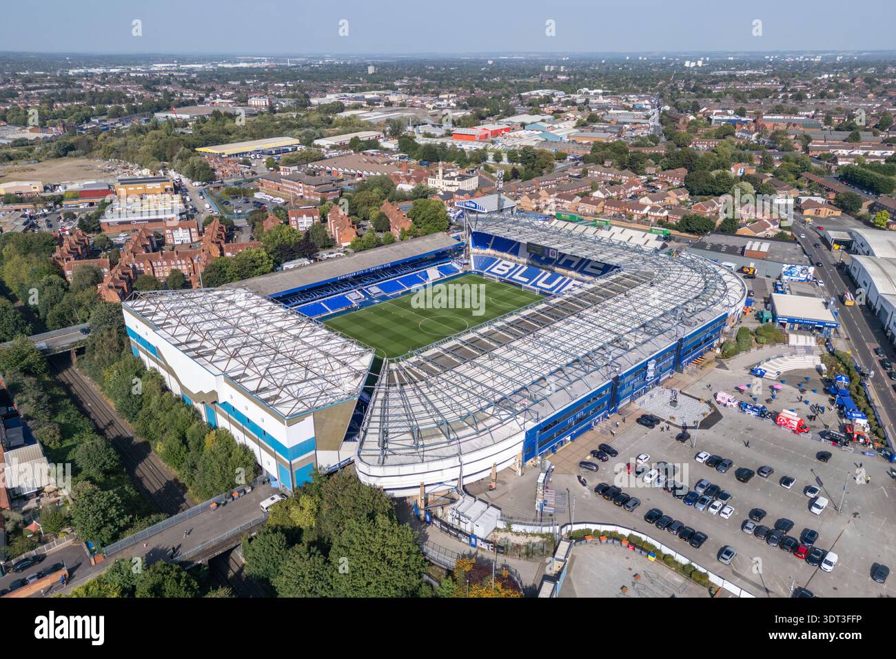 Vue aérienne de St. Andrews @ Knighthead Park, terrain de jeu de Birmingham City FC, Birmingham, Royaume-Uni. Banque D'Images