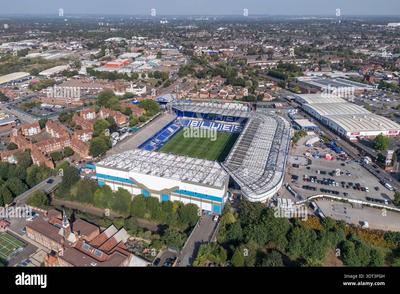 Vue aérienne de St. Andrews @ Knighthead Park, terrain de jeu de Birmingham City FC, Birmingham, Royaume-Uni. Banque D'Images