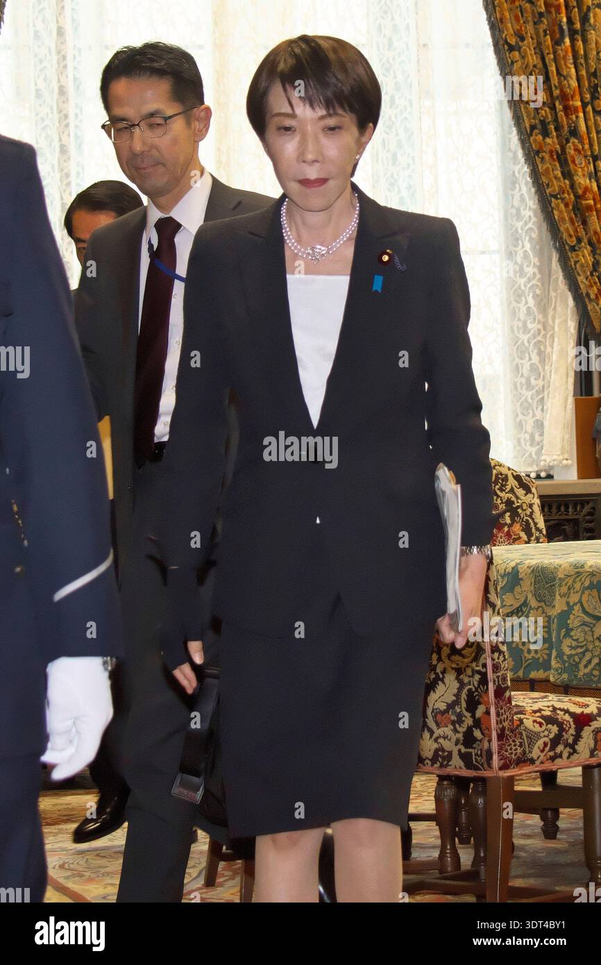 Sanae Takaichi während der Plenarsitzung des Unterhauses im Parlamentsgebäude. Tokio, 20.02.2026 Banque D'Images