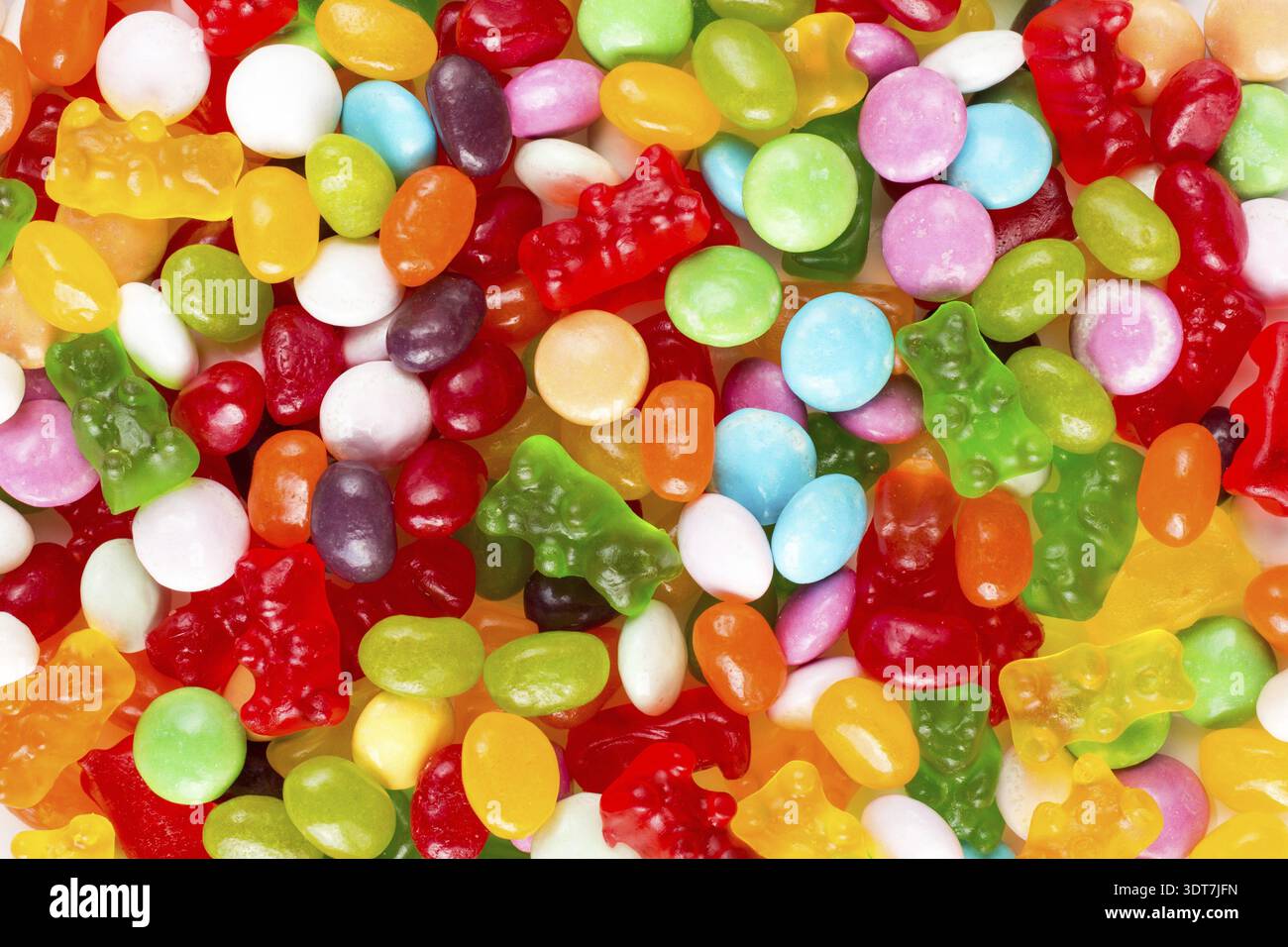 Assortiment de bonbons colorés de mix et de gelées Banque D'Images