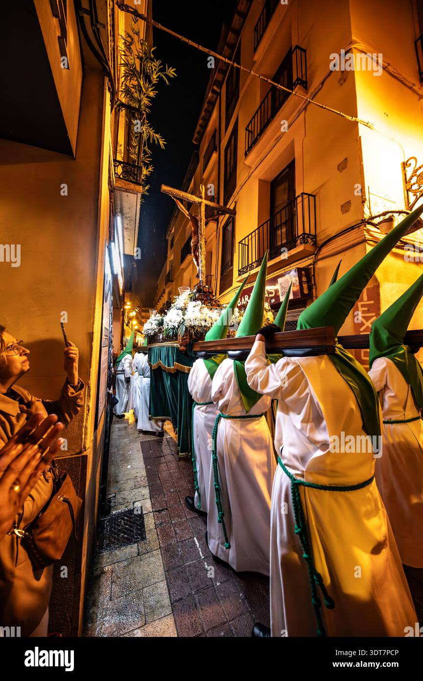 Fotografía Semana Santa Zaragoza 2025. 7 Palabras. Banque D'Images