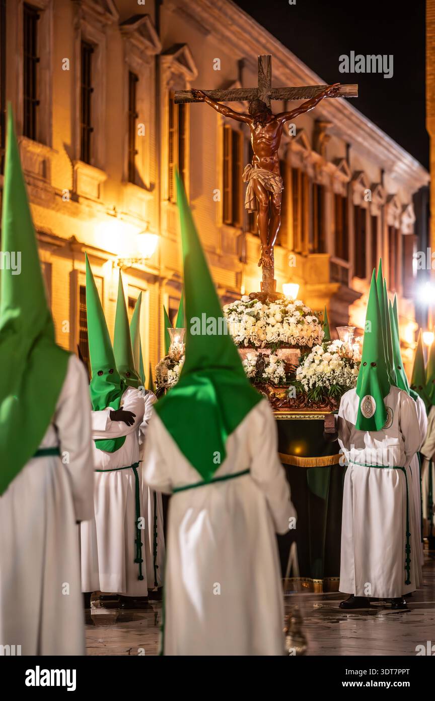 Fotografía Semana Santa Zaragoza 2025. 7 Palabras. Banque D'Images