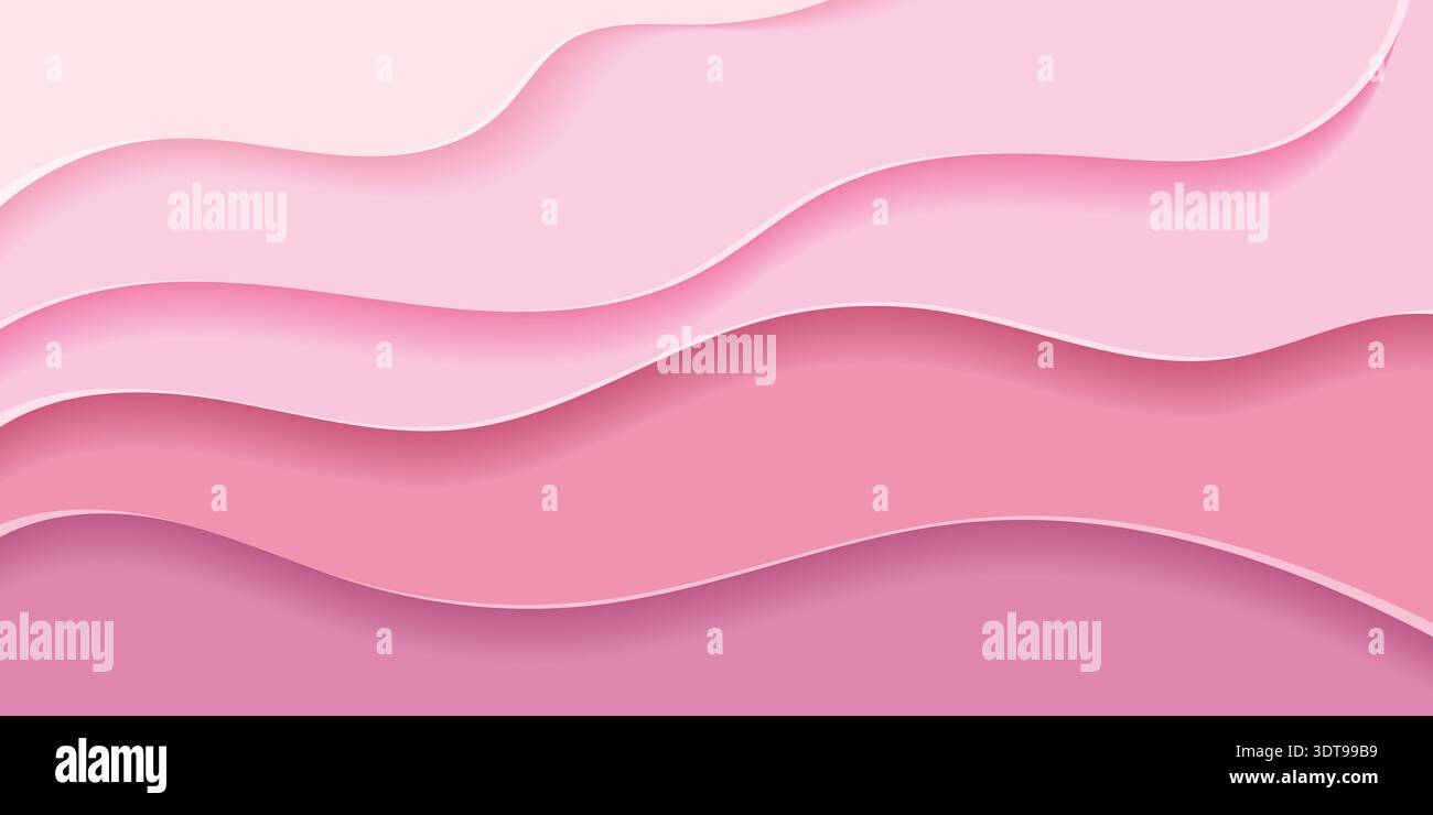 Fond vectoriel en couches de vagues de mer roses. Vagues roses de l'océan. Motif vagues d'eau Illustration de Vecteur