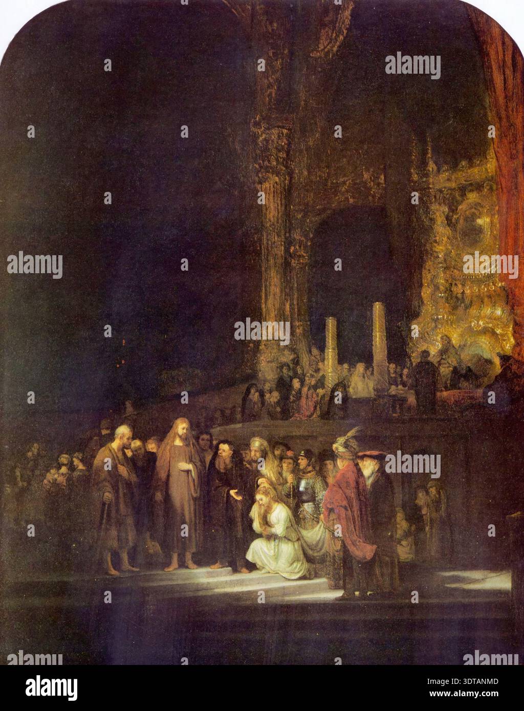 Christ et l'Adulteress. Rembrandt. 1644. Banque D'Images