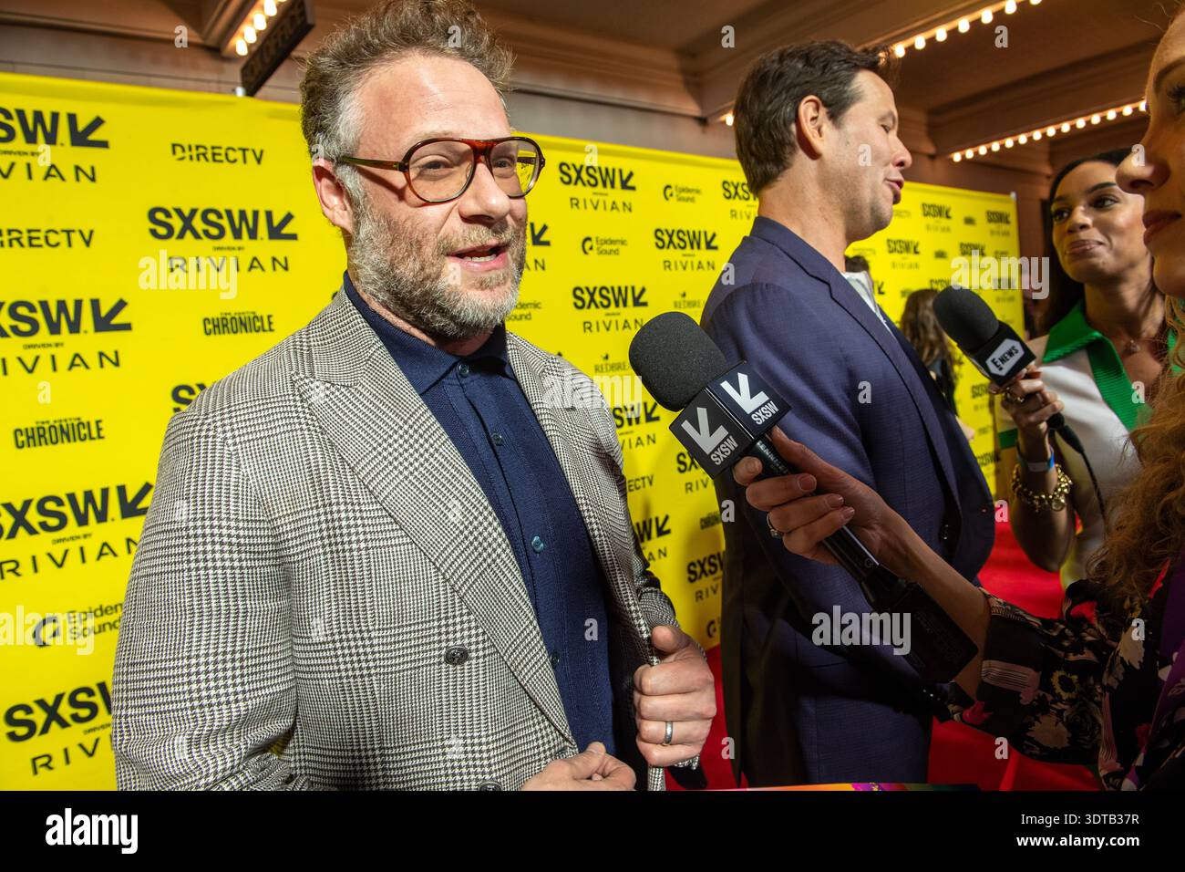 Seth Rogen pendant le tapis rouge « The Studio » pour le South by Southwest film & TV Festival, Austin, Texas, 7 mars 2025. (Photo de John Anderson) Banque D'Images