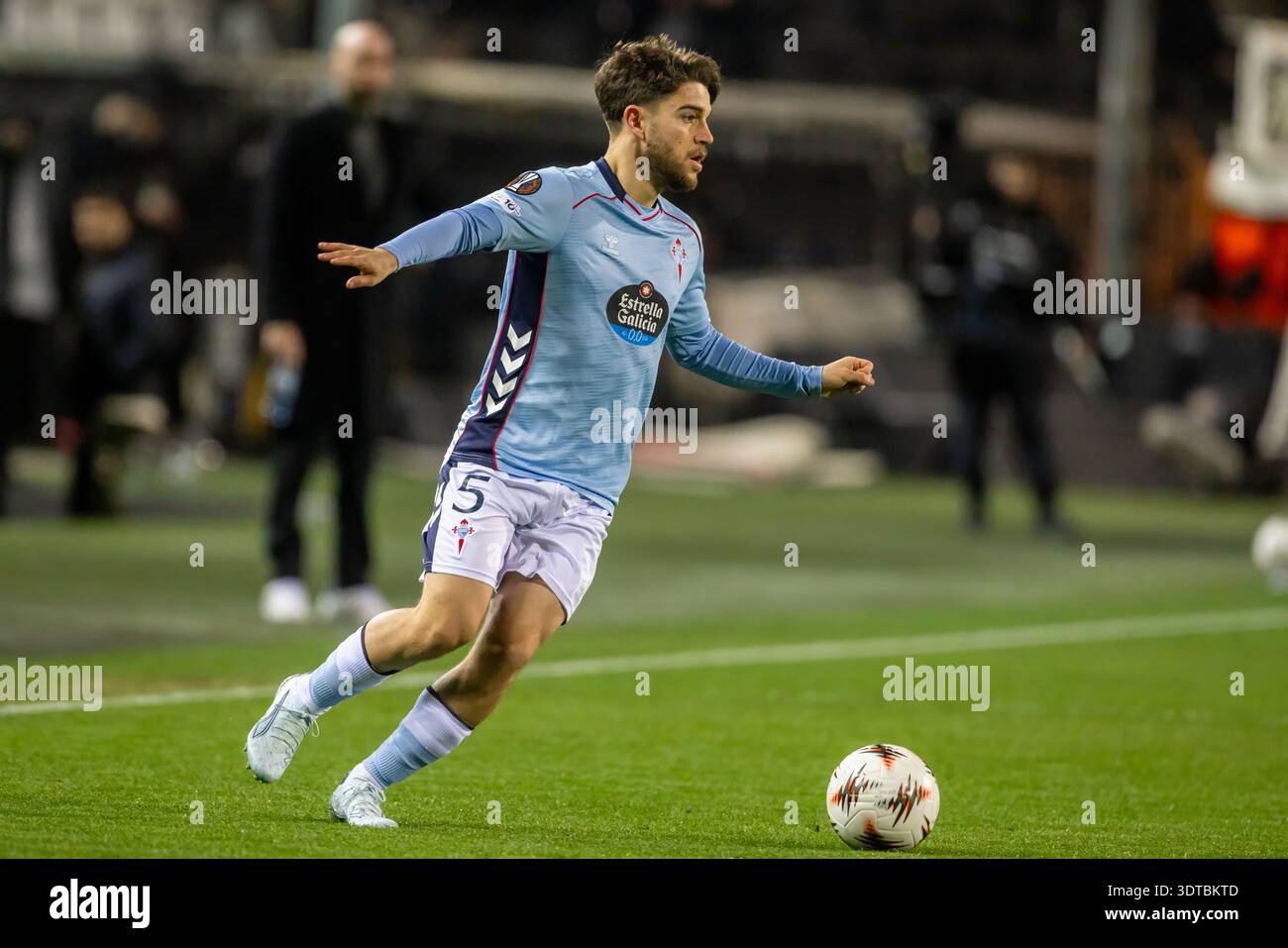 Thessalonique, Grèce - 19 février 2026 : Sergio Carreira, joueur du Celta Vigo, en action lors du match de l'UEFA Europa League contre PAOK au Toumba Sta Banque D'Images