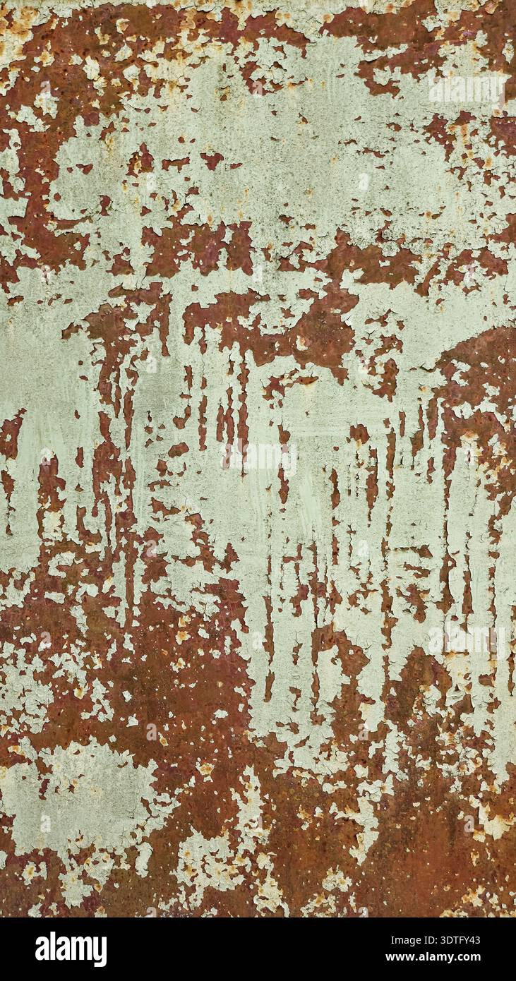 Texture métallique rouille patinée avec peinture écaillée – fond de grunge industriel vintage, surface vieillie, motif mural vieilli pour la conception, superposition, WAL Banque D'Images