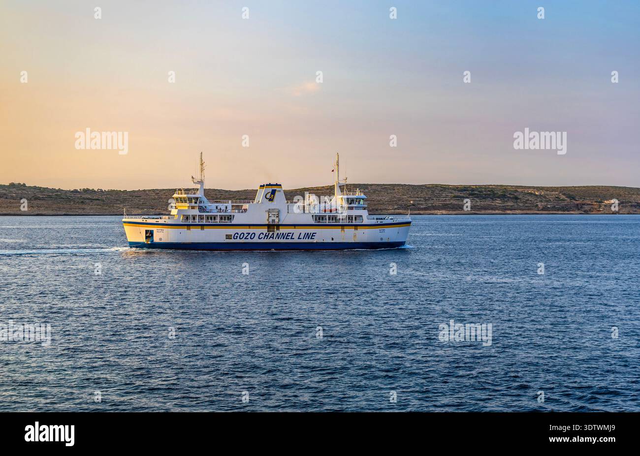 Ferry de passagers Gozo Channel Line allant de l'île principale de Malte à Gozo, Malte Banque D'Images