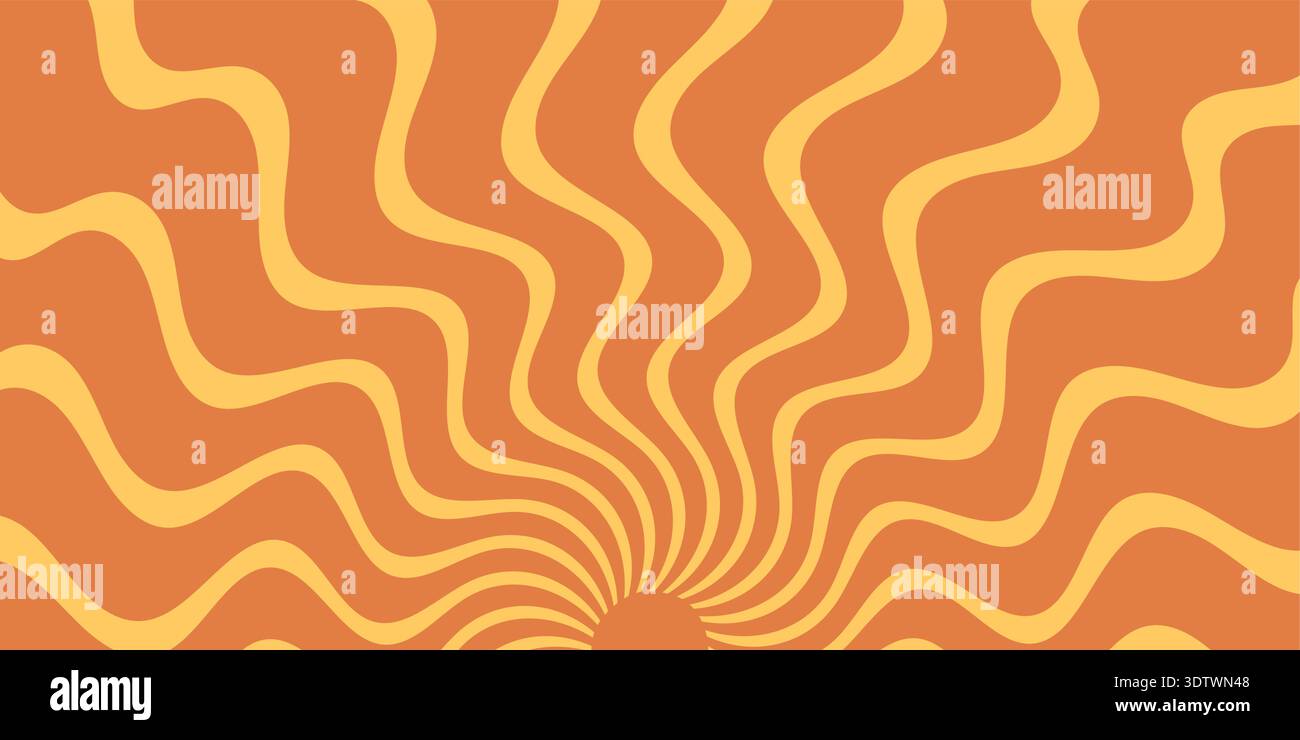Fond de motif d'éclatement de soleil rétro Groovy Illustration de Vecteur