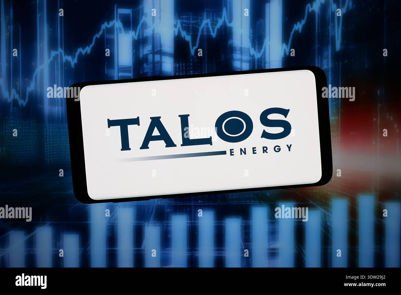Stuttgart, Allemagne - 2026-02-02 : dans cette illustration photo, le logo de la société pétrolière américaine Talos Energy Inc est affiché sur un smartphone Banque D'Images